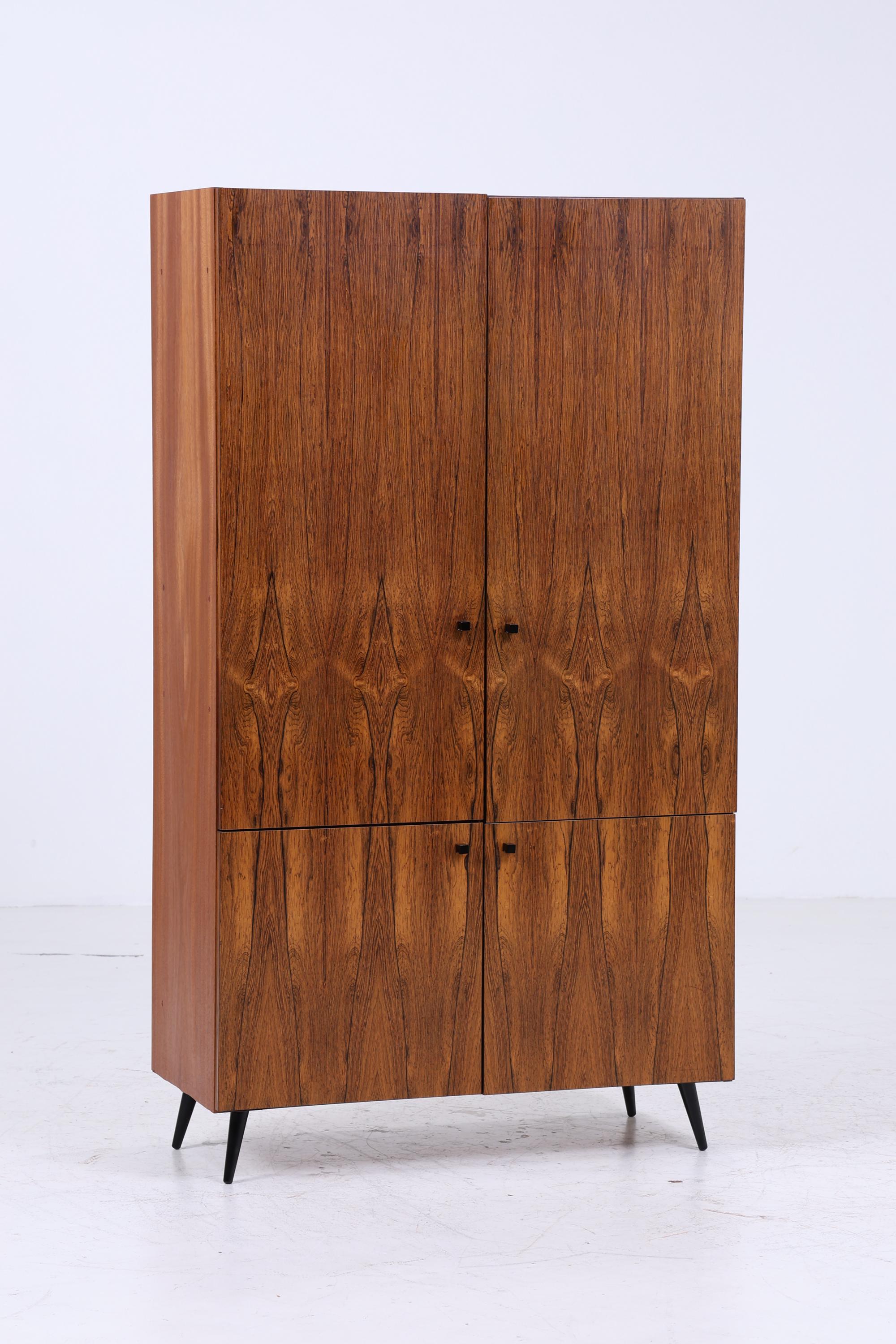 Vintage Wäscheschrank 60er Jahre | Mid Century Kleiderschrank Fächerschrank Retro Holz Schubladen Aufbewahrung