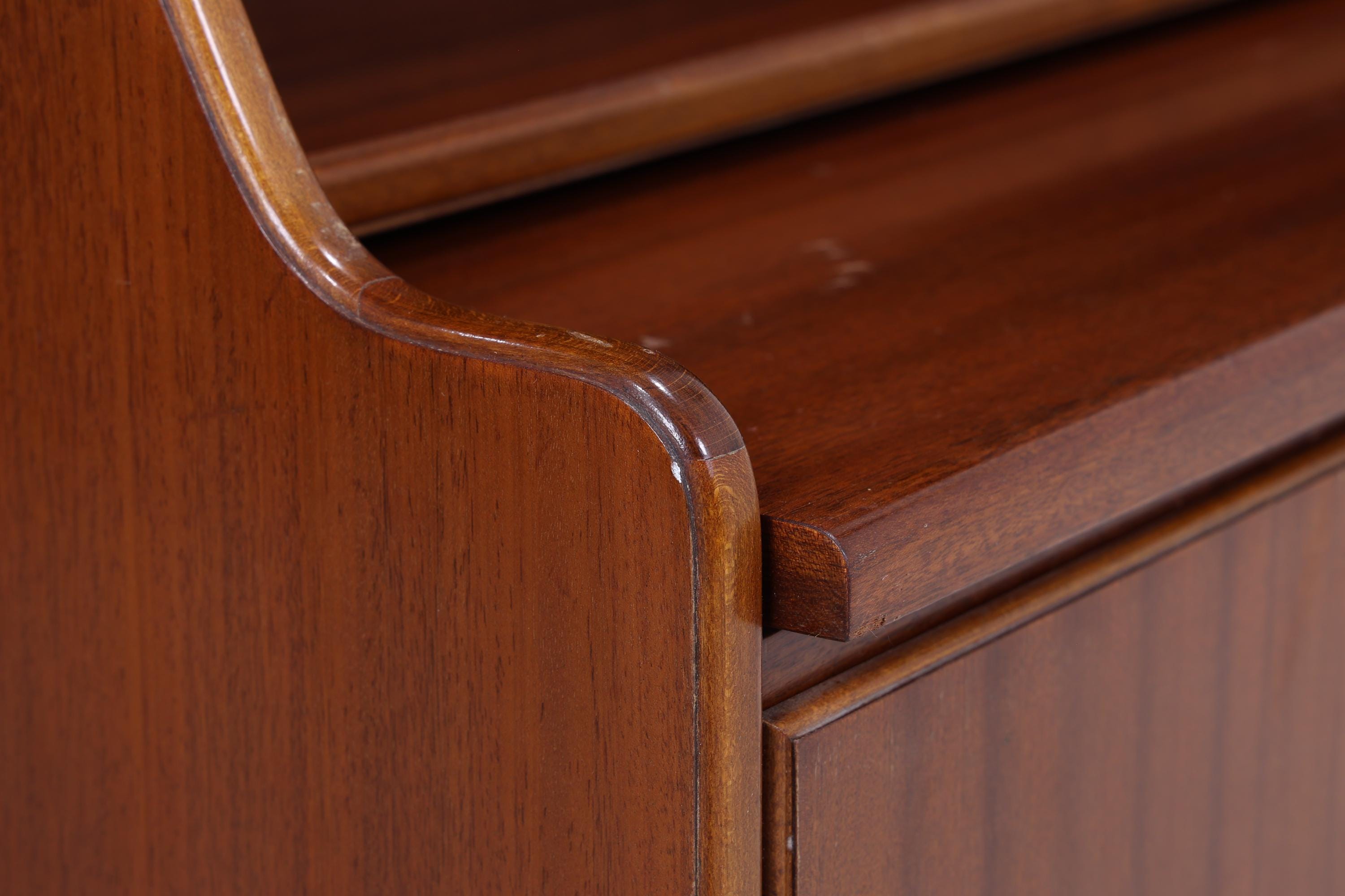 Vintage Mahagoni Regal 60er Jahre | Mid Century Bücherregal Schreibtisch Sekretär Retro Holz Aufbewahrung 70er