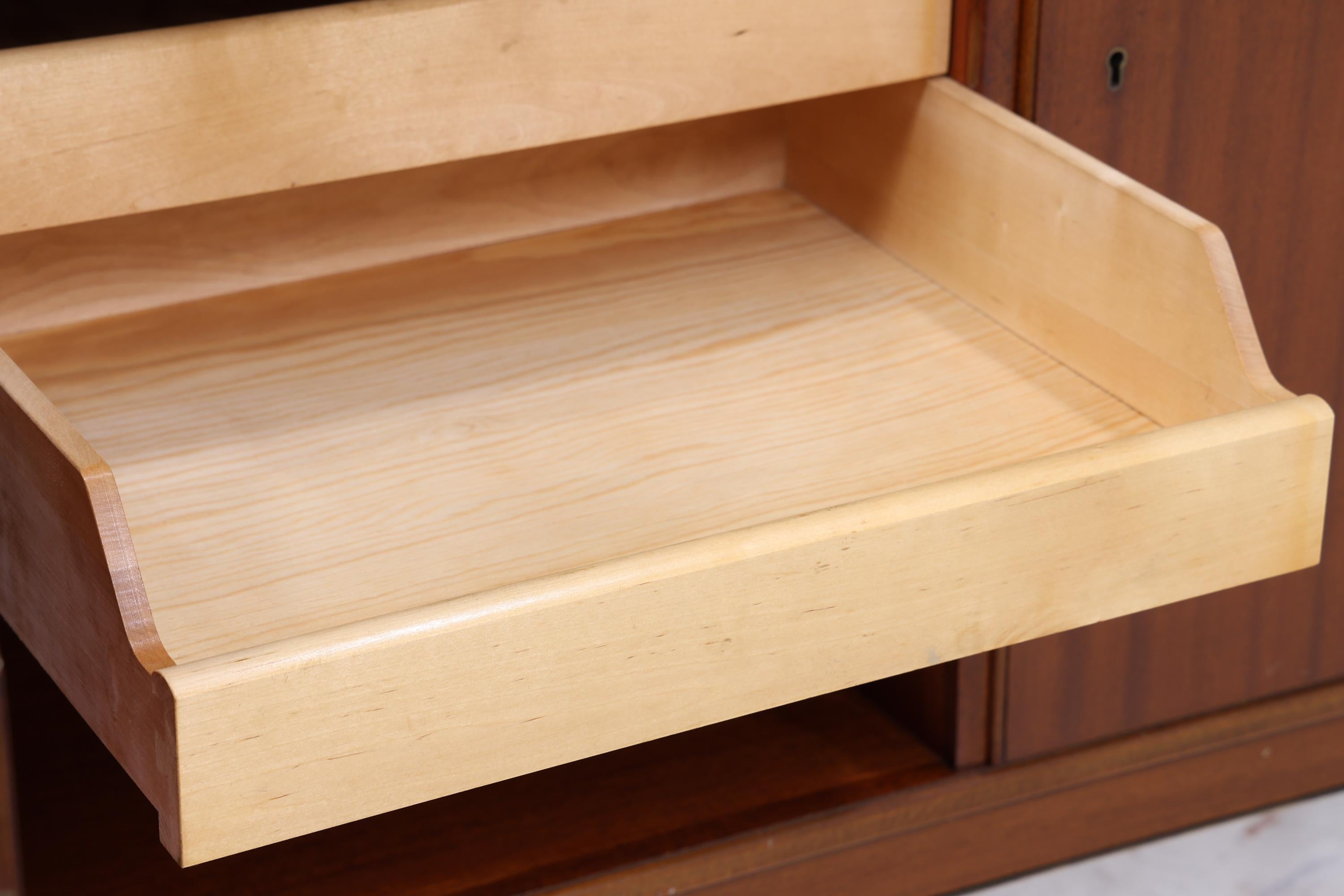 Vintage Mahagoni Regal 60er Jahre | Mid Century Bücherregal Schreibtisch Sekretär Retro Holz Aufbewahrung 70er