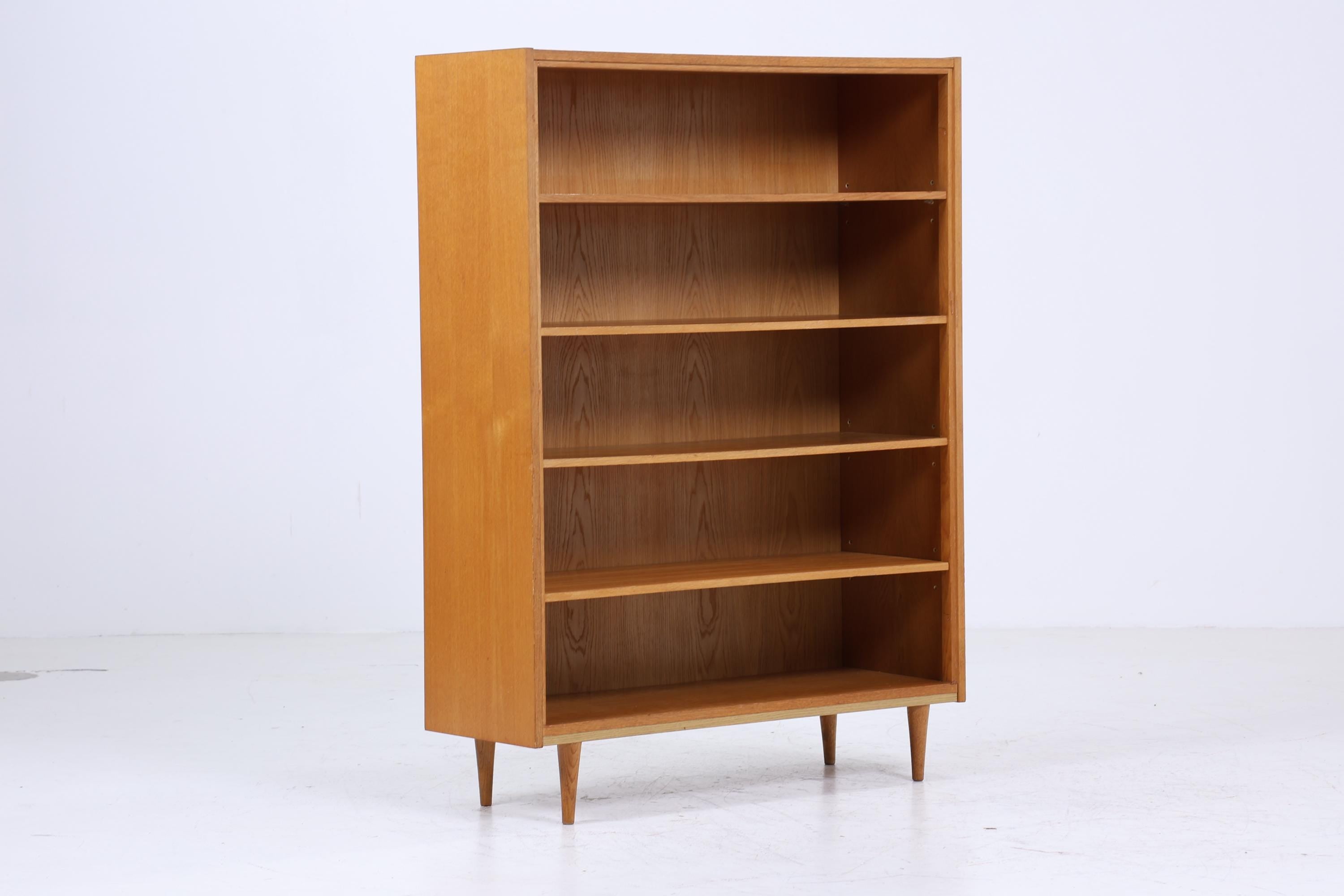Vintage Hellerau Bücherregal 414/K | Mid Century Schrank aus Eiche | Retro Regal Holz Aufbewahrung