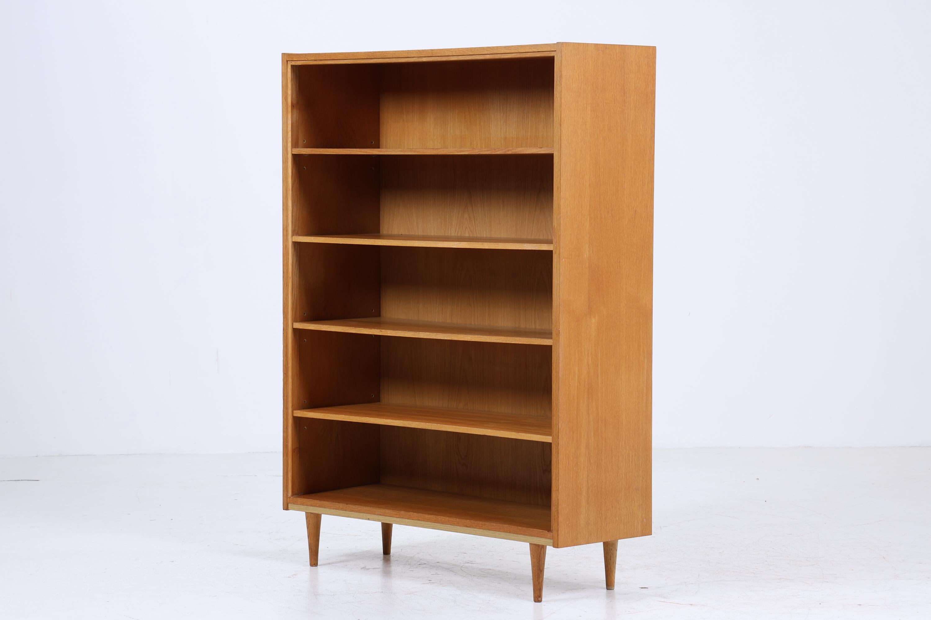 Vintage Hellerau Bücherregal 414/K | Mid Century Schrank aus Eiche | Retro Regal Holz Aufbewahrung