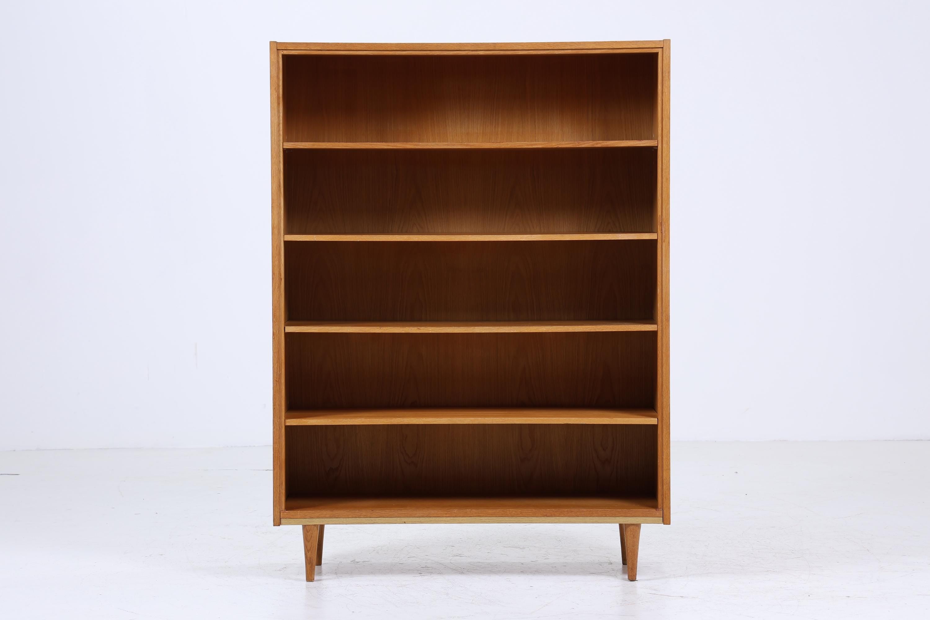 Vintage Hellerau Bücherregal 414/K | Mid Century Schrank aus Eiche | Retro Regal Holz Aufbewahrung