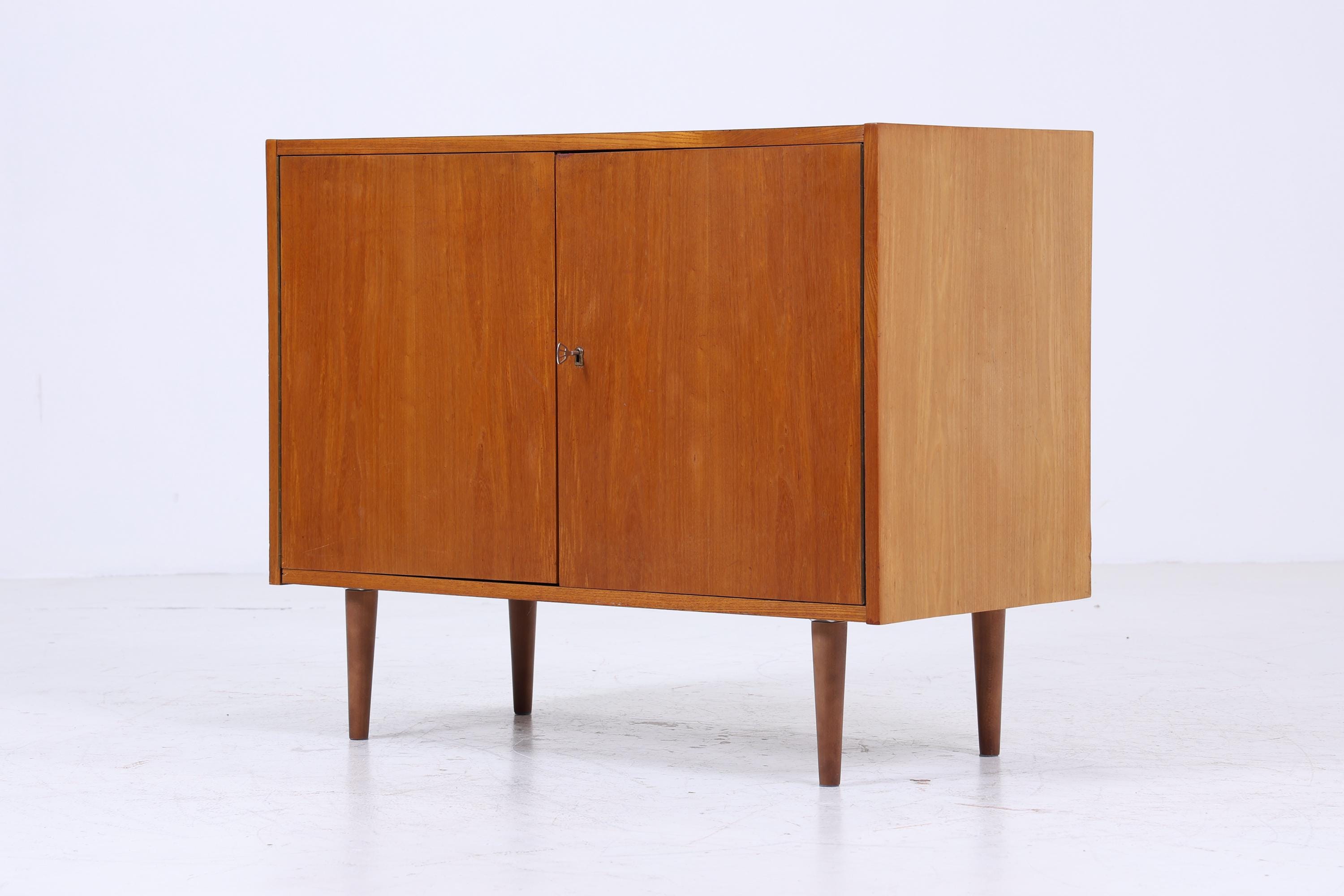 Vintage Kommode 60er Jahre | Mid Century Schrank aus Esche | Retro Holz Aufbewahrung