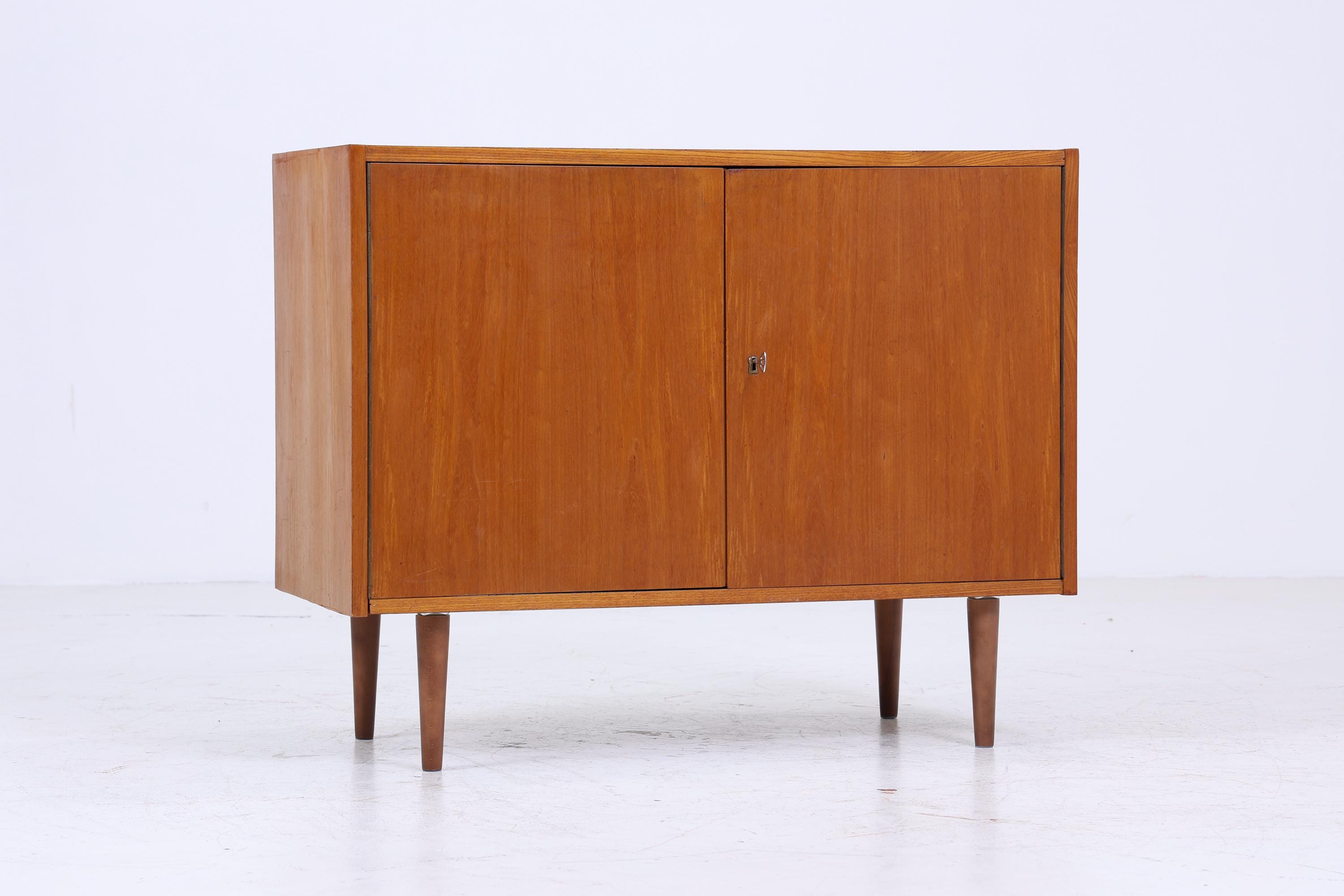 Vintage Kommode 60er Jahre | Mid Century Schrank aus Esche | Retro Holz Aufbewahrung