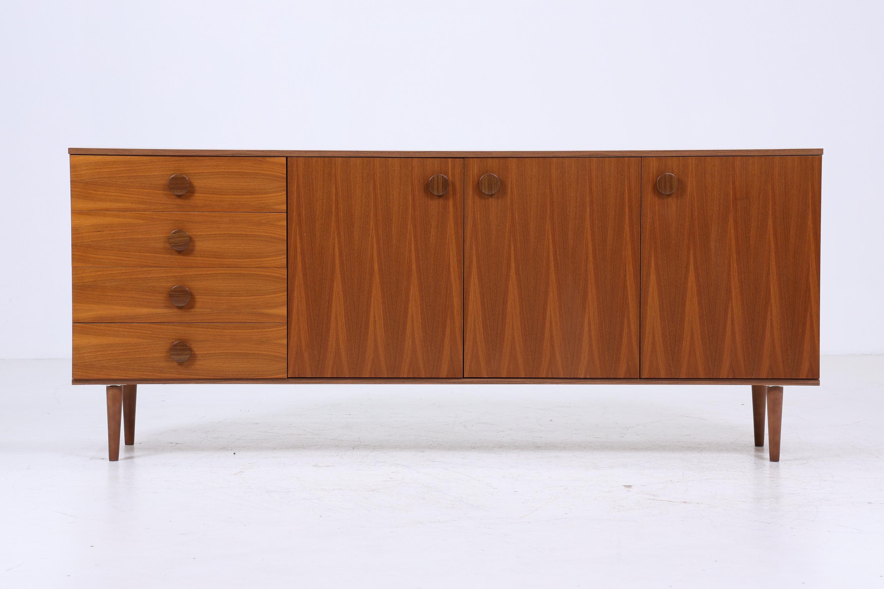 Wundervolles Vintage Sideboard 60er Jahre | Mid Century TV Board mit Schubladen & Fächern Kommode Retro Holz Aufbewahrung