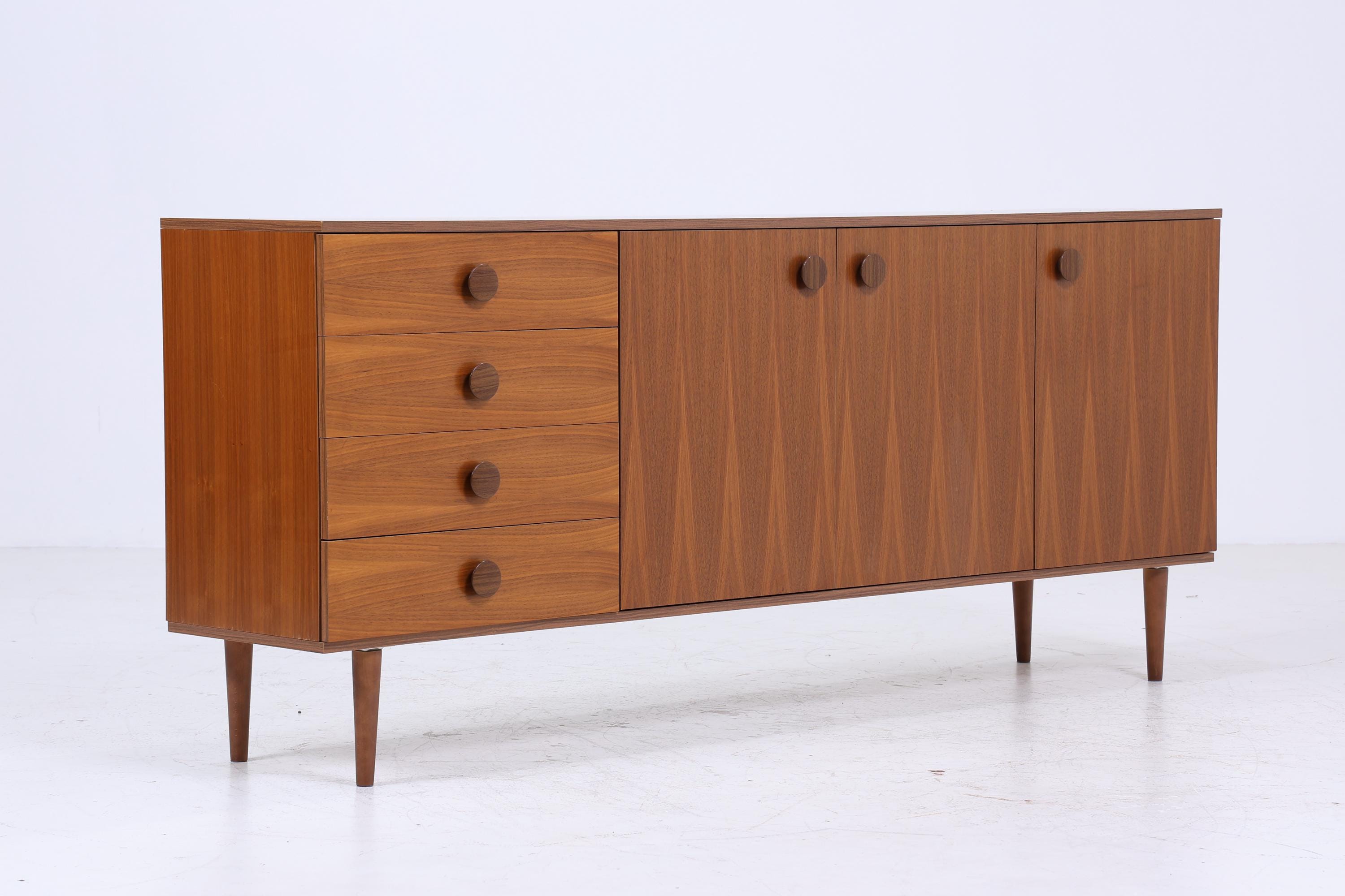 Wundervolles Vintage Sideboard 60er Jahre | Mid Century TV Board mit Schubladen & Fächern Kommode Retro Holz Aufbewahrung