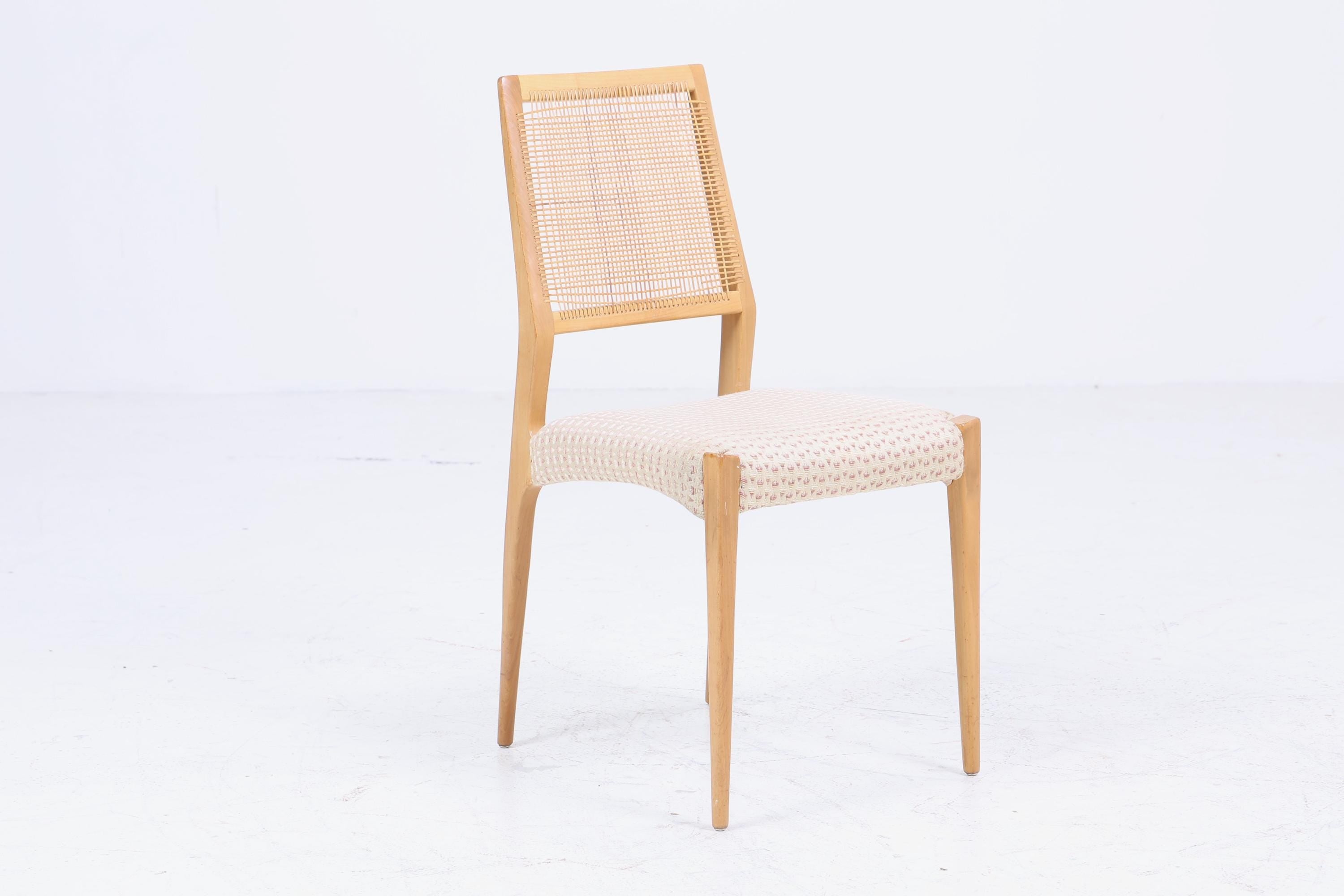 Wundervoller Vintage Stuhl mit Korbgeflecht | Mid Century Stuhl Esszimmerstühle Vintage Retro 60er