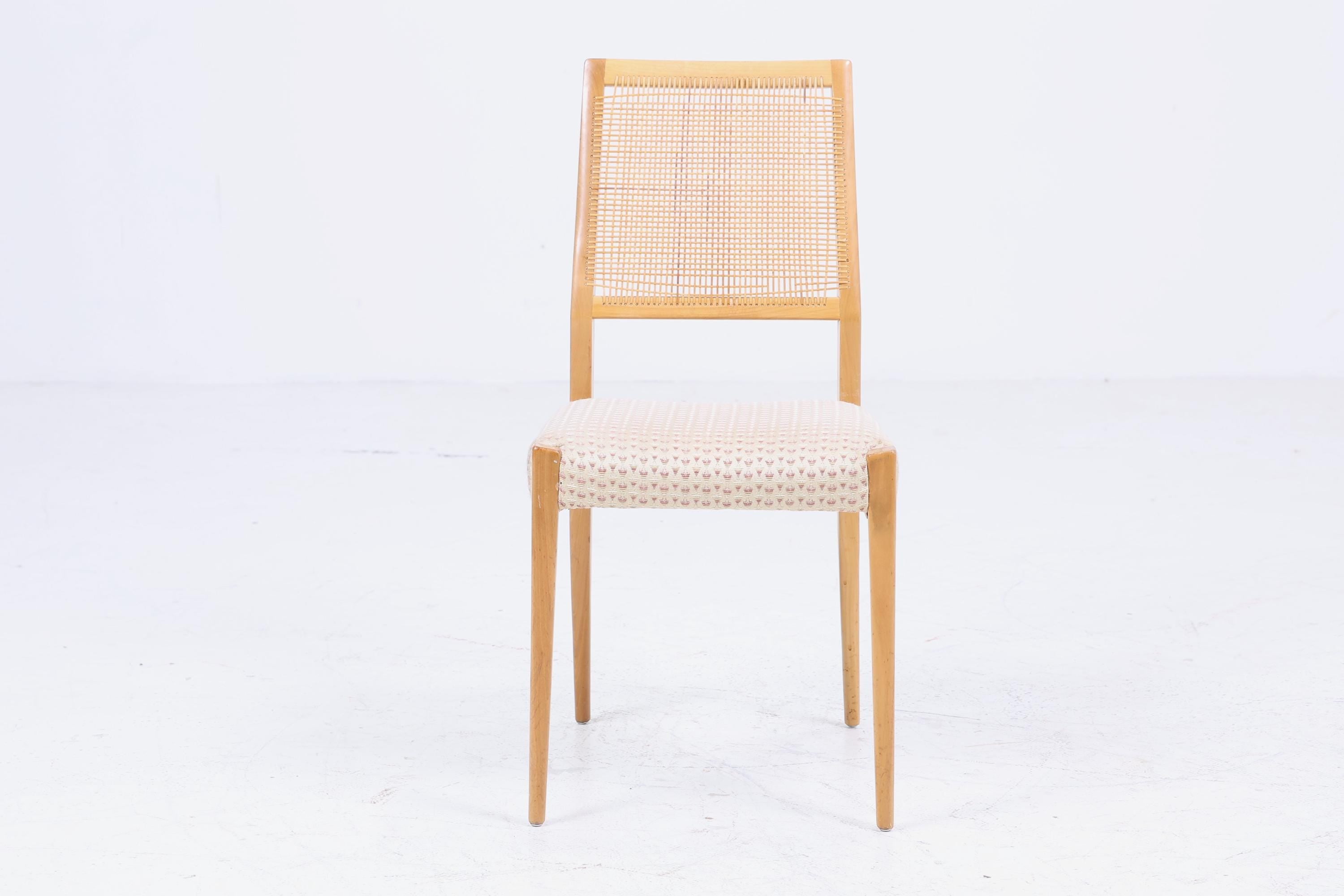 Wundervoller Vintage Stuhl mit Korbgeflecht | Mid Century Stuhl Esszimmerstühle Vintage Retro 60er