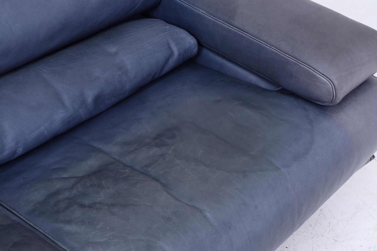 Vintage Rolf Benz 6500 Leder Sofa | Mid Century Designer Couch Blau Retro 60er 70er Jahre