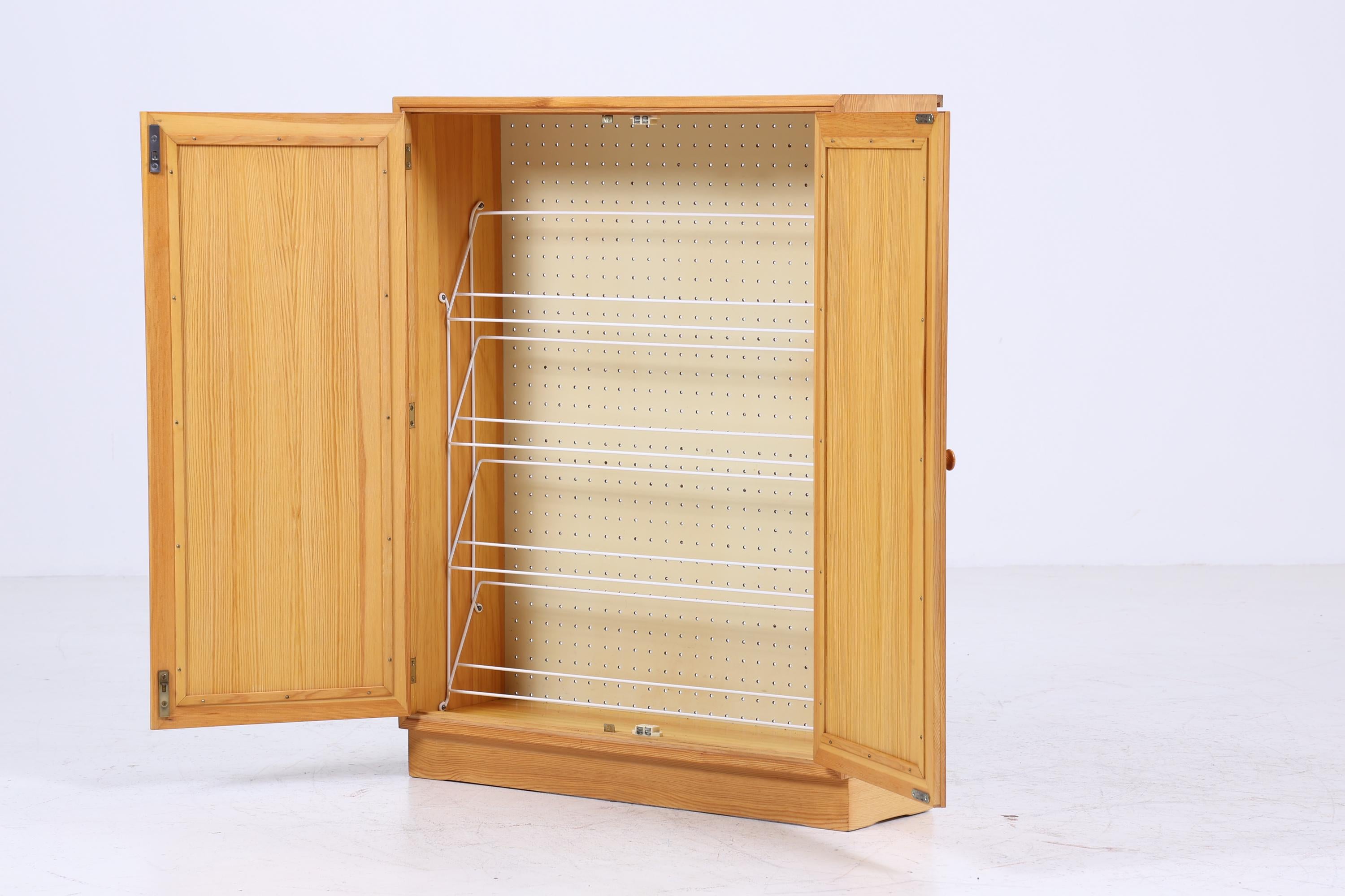Vintage Schuhkommode aus Kiefernholz | Mid Century Schrank Kommode Retro Schuhschrank Flur Holz Aufbewahrung 60er 70er Jahre