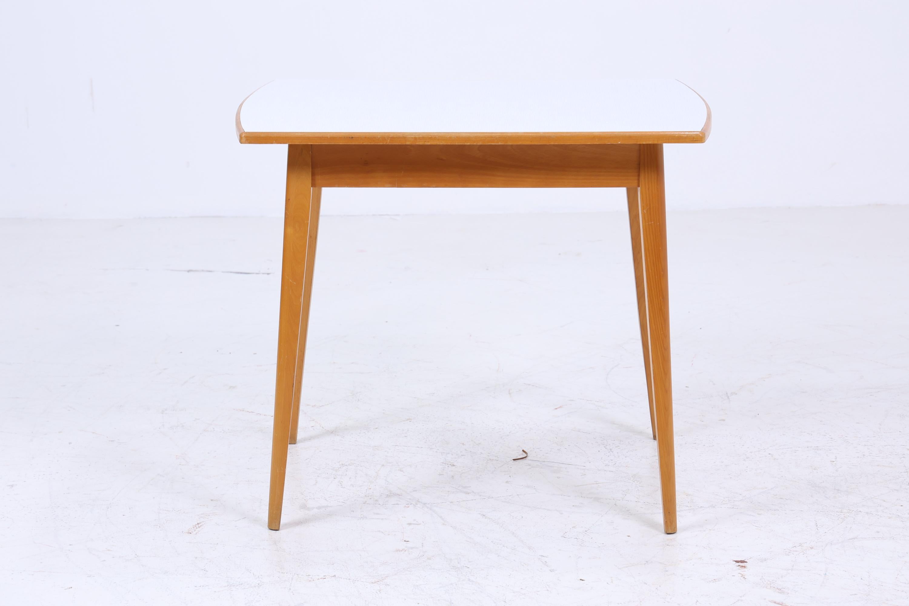 Kleiner Vintage Küchentisch 60er Jahre | Mid Century Esstisch Tisch Retro 70er Holz Resopal