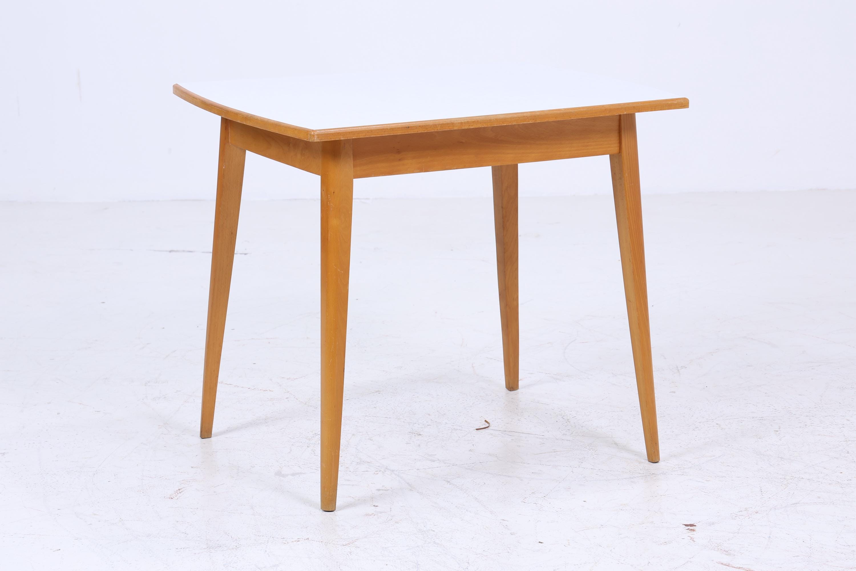 Kleiner Vintage Küchentisch 60er Jahre | Mid Century Esstisch Tisch Retro 70er Holz Resopal