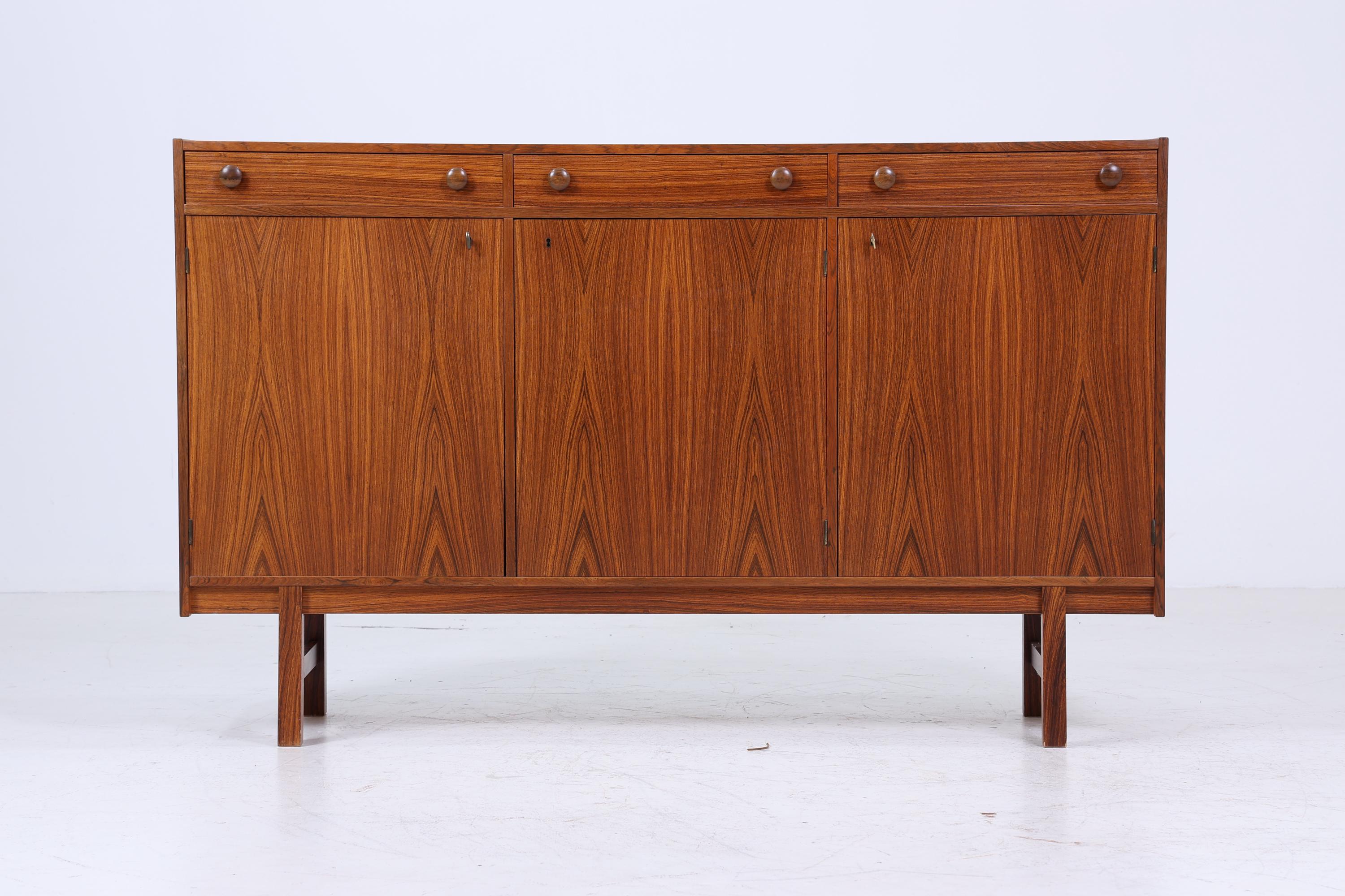 Stilvolles Vintage Highboard 60er Jahre | Mid Century Sideboard Schubladen Schrank Holz Aufbewahrung