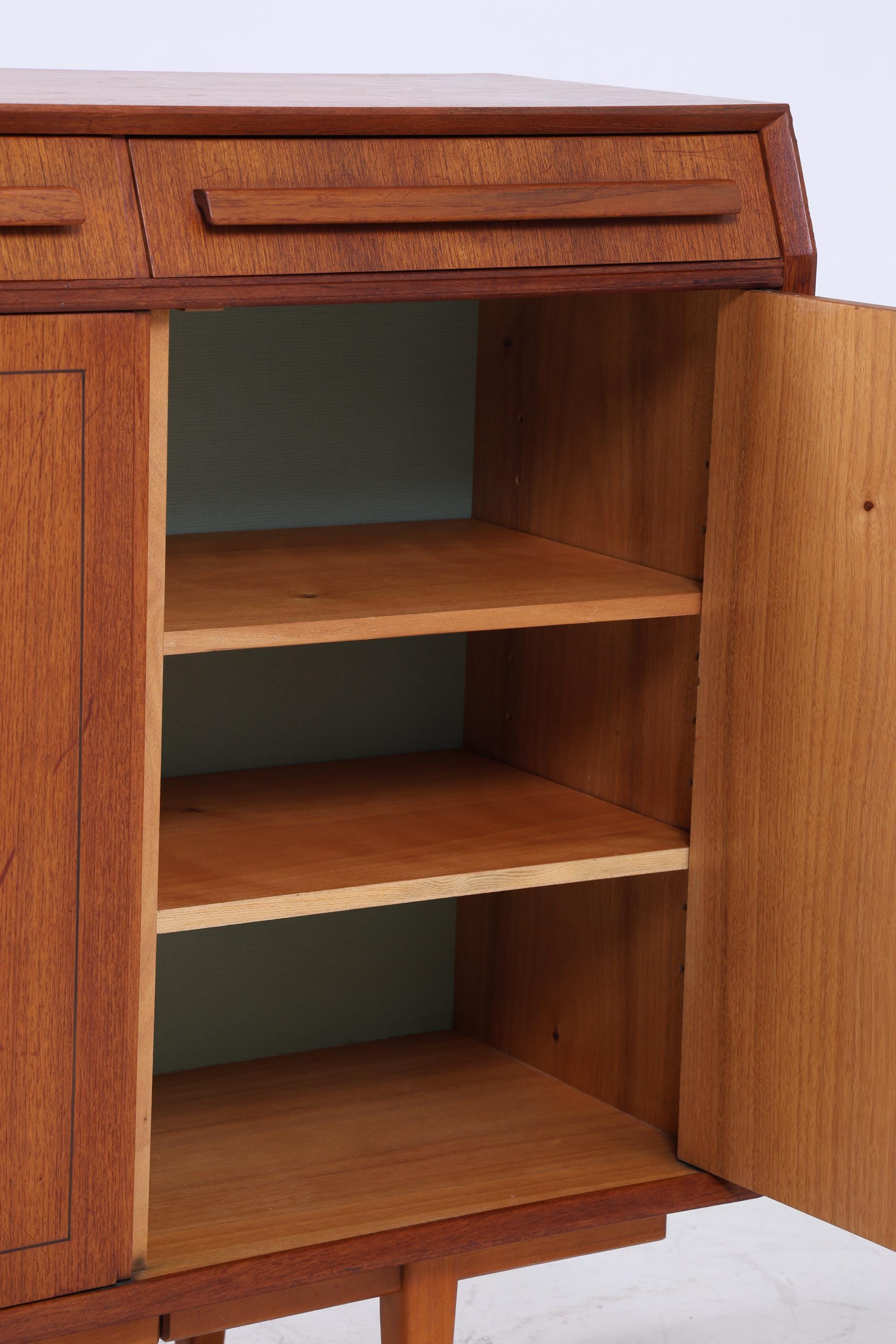 Vintage Highboard 60er Jahre | Mid Century Sideboard Schubladen Schrank Holz Aufbewahrung