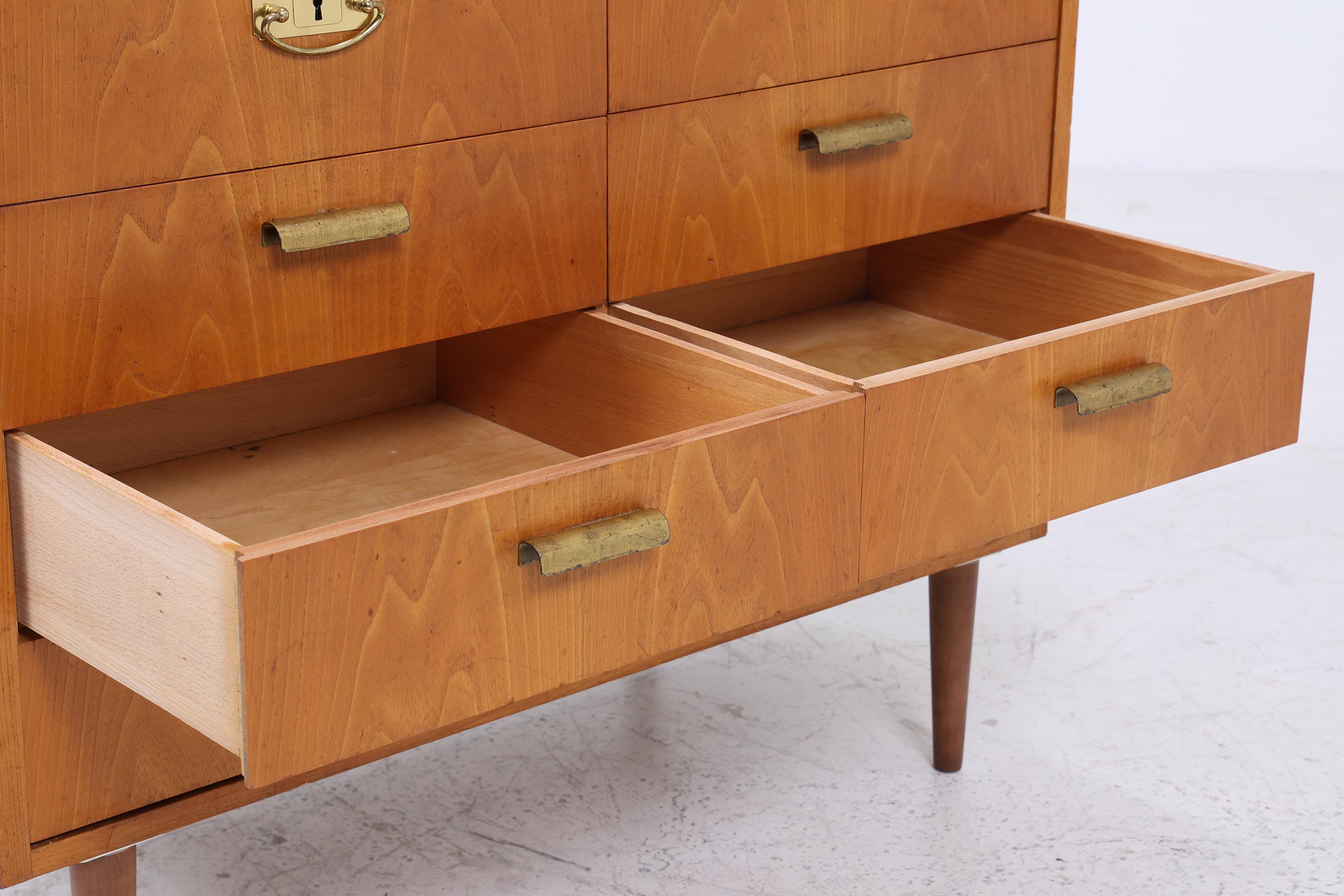 Wundervolle Vintage Schubladen Kommode | Mid Century Schubladen Schrank | Holz Aufbewahrung 60er 70er Jahre