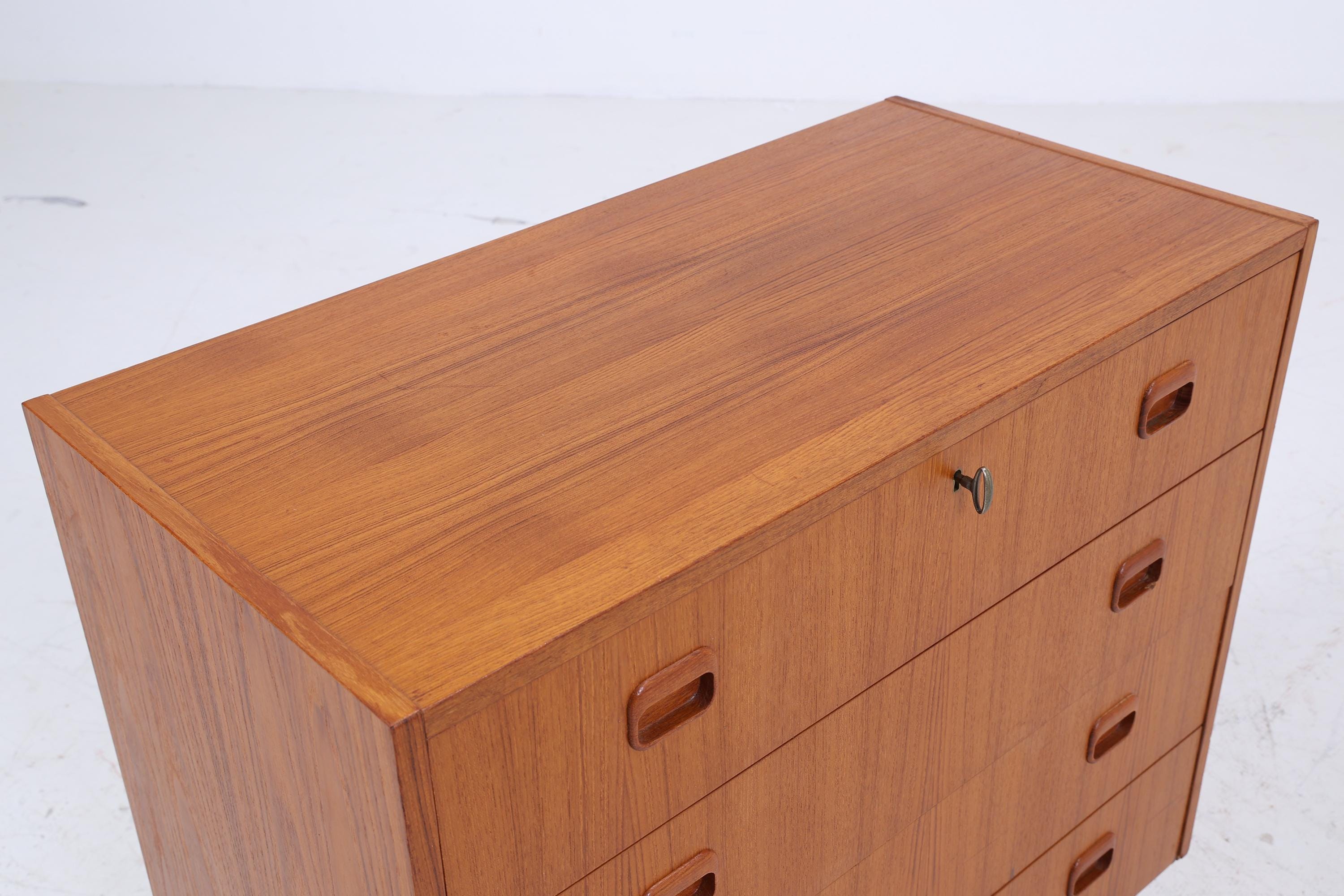 Vintage Teak Schubladen Kommode | Mid Century Schubladen Schrank | Holz Aufbewahrung 60er 70er Jahre