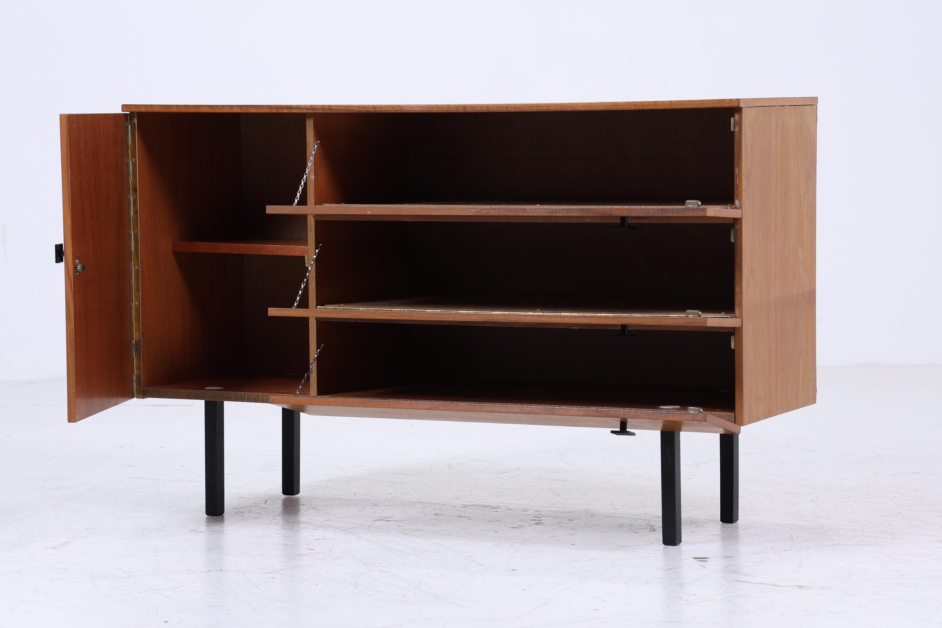 Vintage Kommode 60er Jahre | Mid Century Sideboard mit Klapptüren 60er Jahre Aufbewahrung Retro 70er Holz