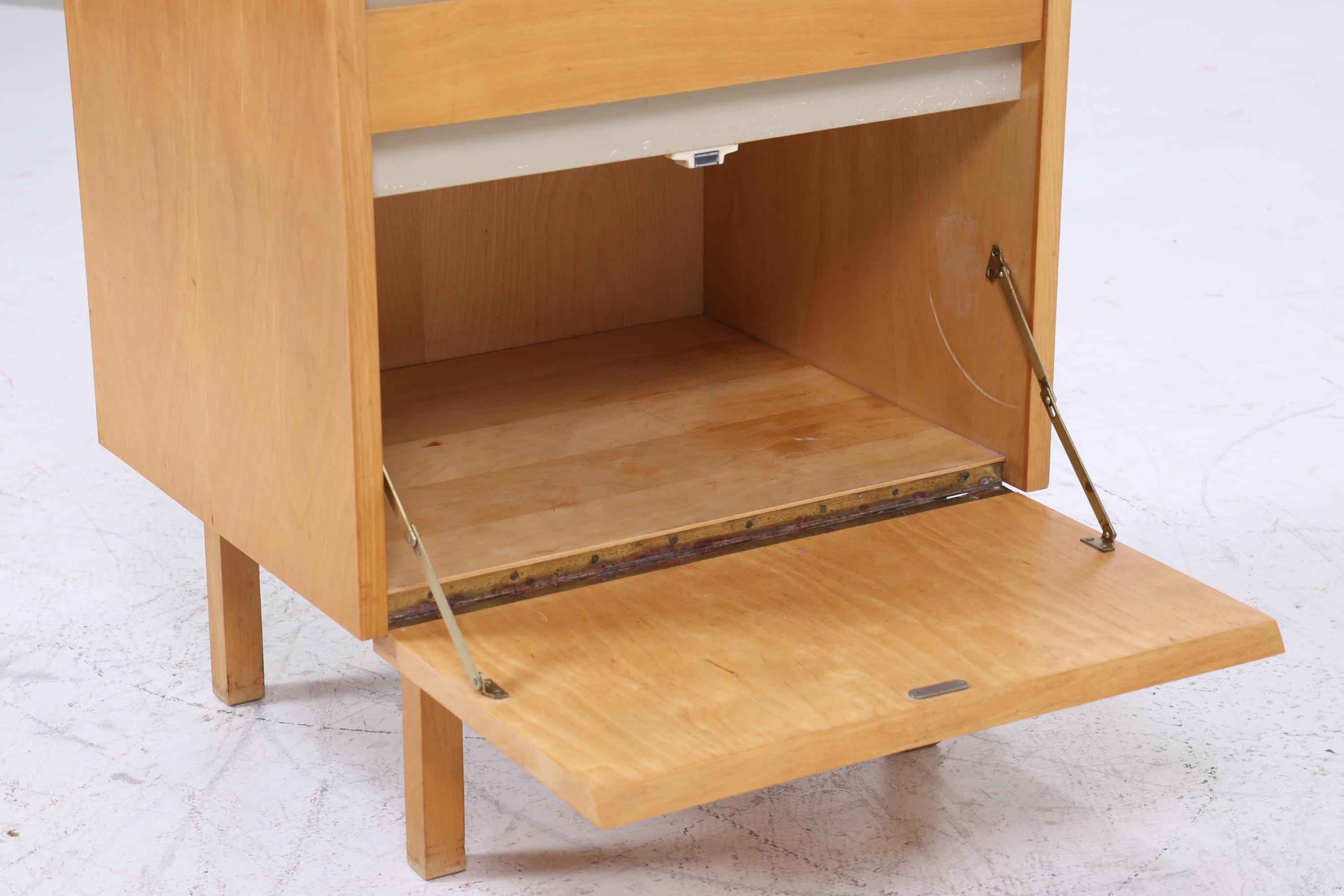 Vintage Hellerau Nachttisch der 60er | 794/10 Mid Century Mini Kommode mit Schublade | 70er Holz Aufbewahrung Schlafzimmer Birke