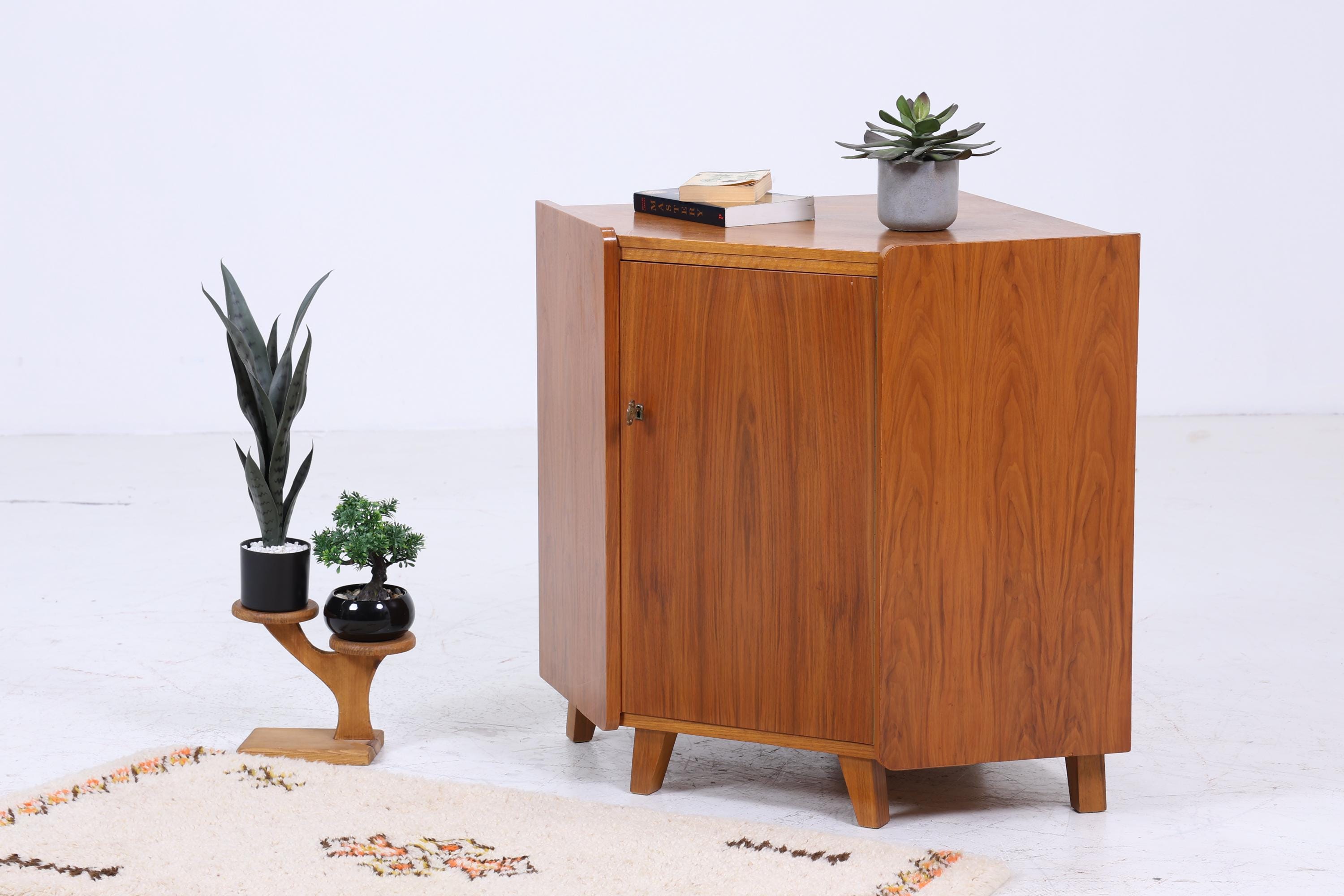 ❌SALE❌ Vintage Nussbaum Eckkommode von Tepe 60er Jahre | Mid Century Kommode Schrank Retro 70er Holz Aufbewahrung