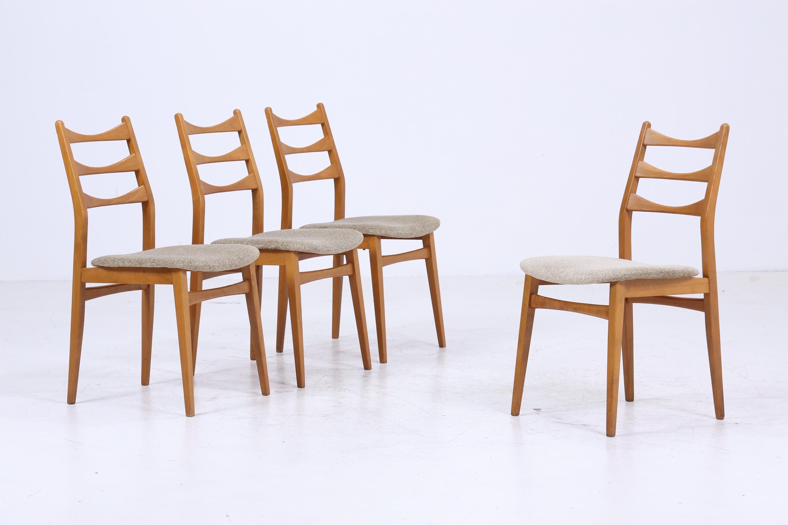 4er Set Vintage Holzstühle | Mid Century Küchen Stuhl Esszimmerstühle Vintage Retro 60er 70er Jahre