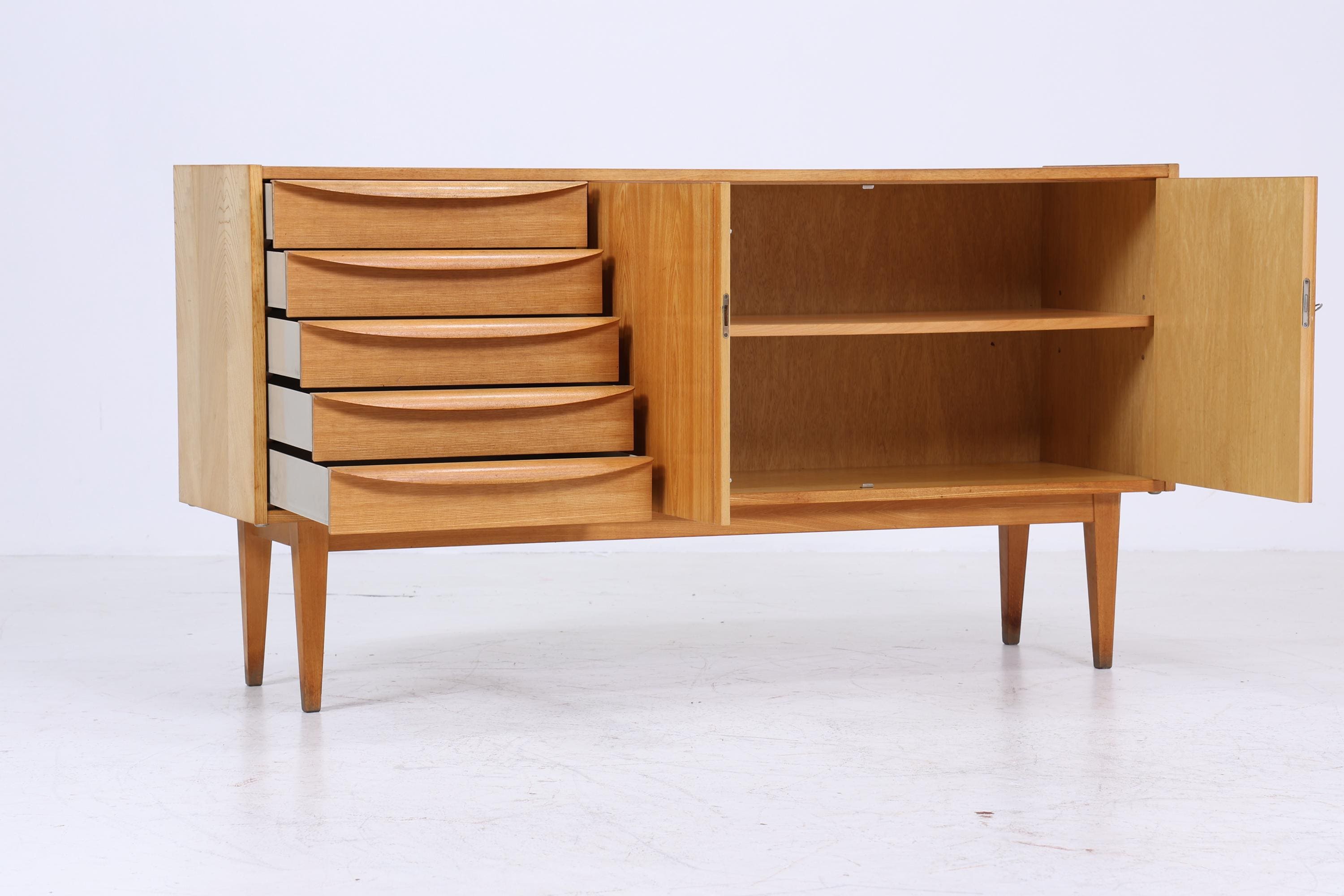 Hellerau 602 / K Sideboard 60er Jahre | Mid Century Schubladen Anrichte Senesche Schrank Helle Eiche Franz Ehrlich Design Retro 70er