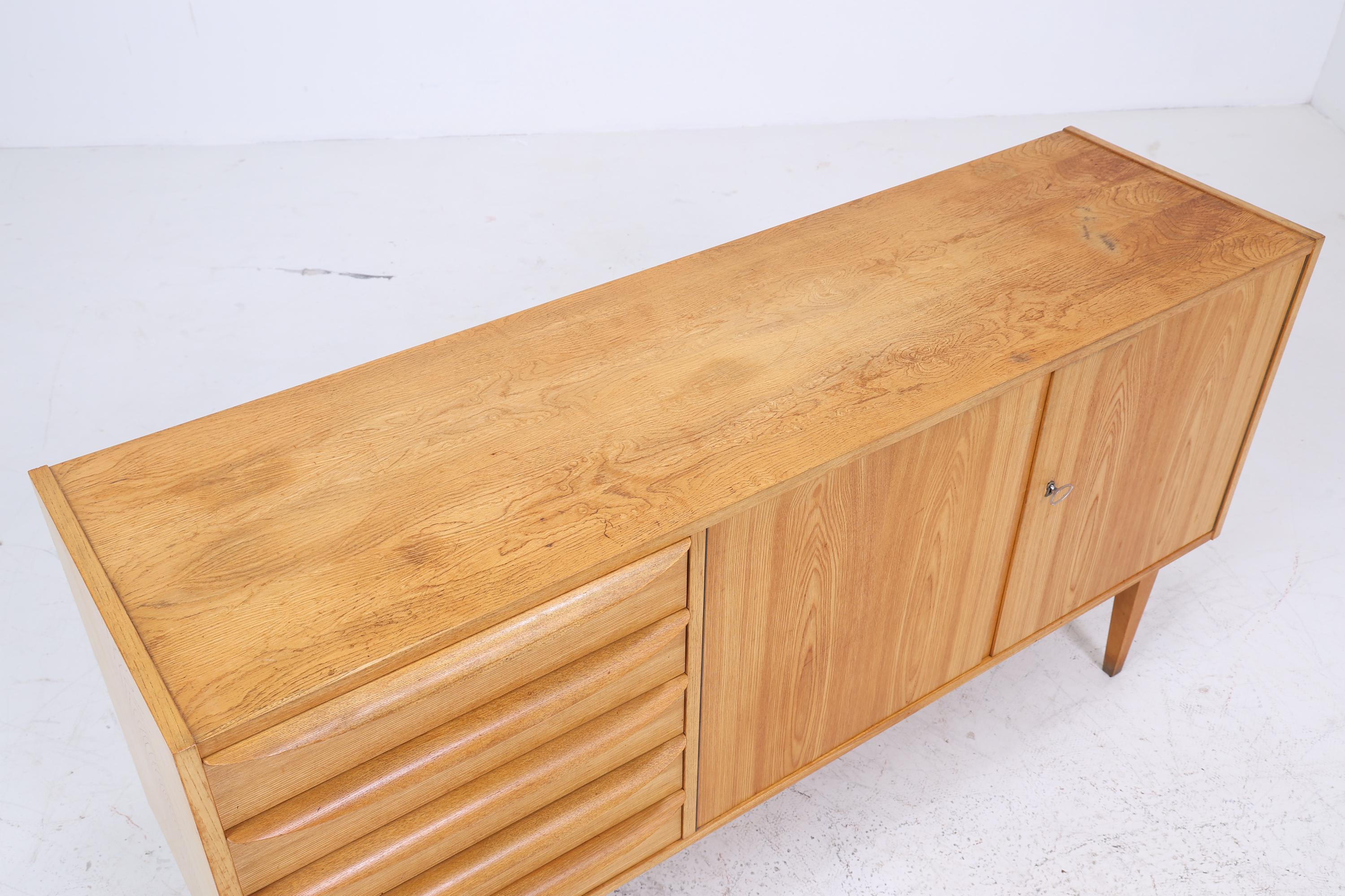 Hellerau 602 / K Sideboard 60er Jahre | Mid Century Schubladen Anrichte Senesche Schrank Helle Eiche Franz Ehrlich Design Retro 70er