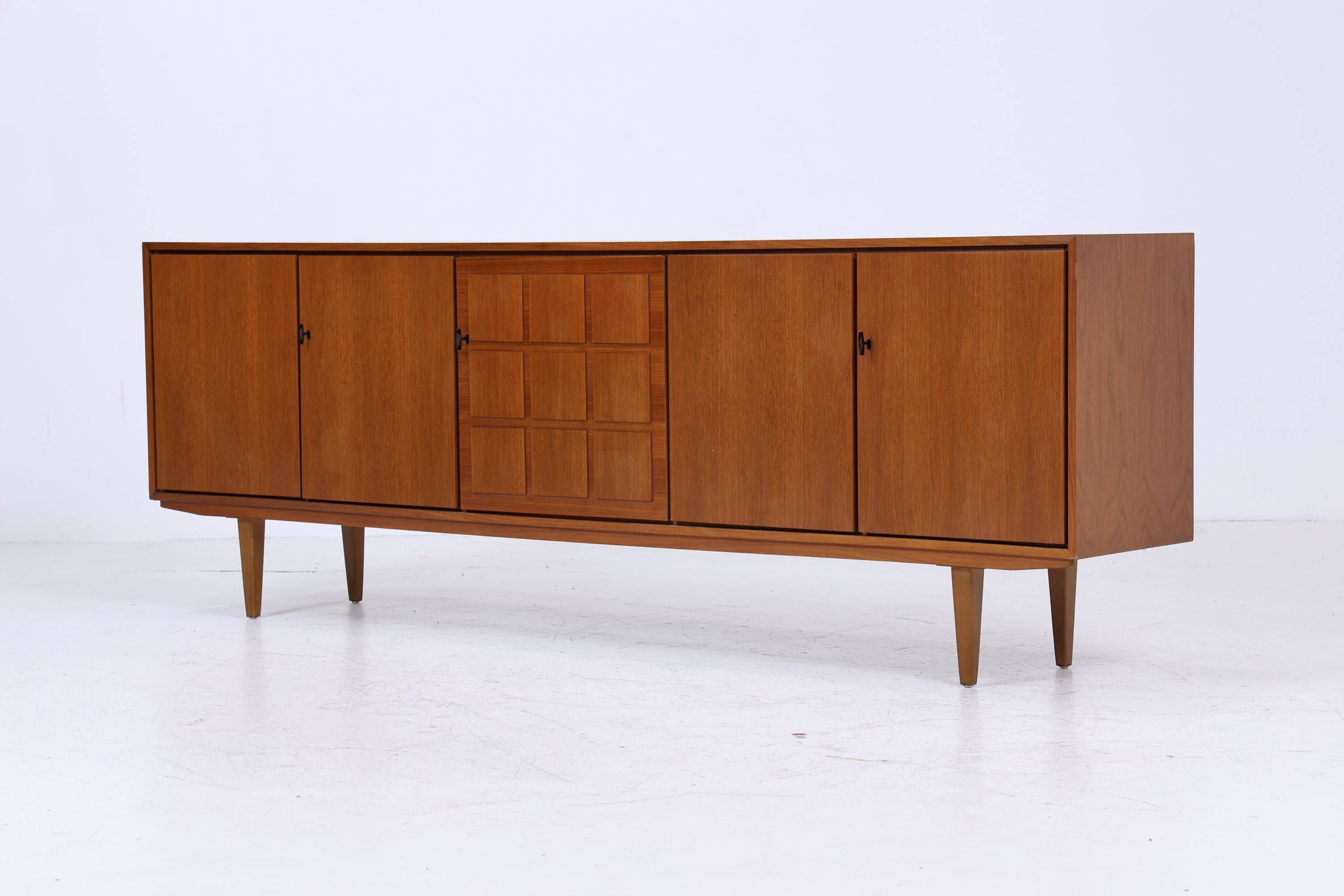Vintage Sideboard 60er Jahre | Mid Century TV Board mit Schubladen & Fächern Kommode Retro Holz Aufbewahrung