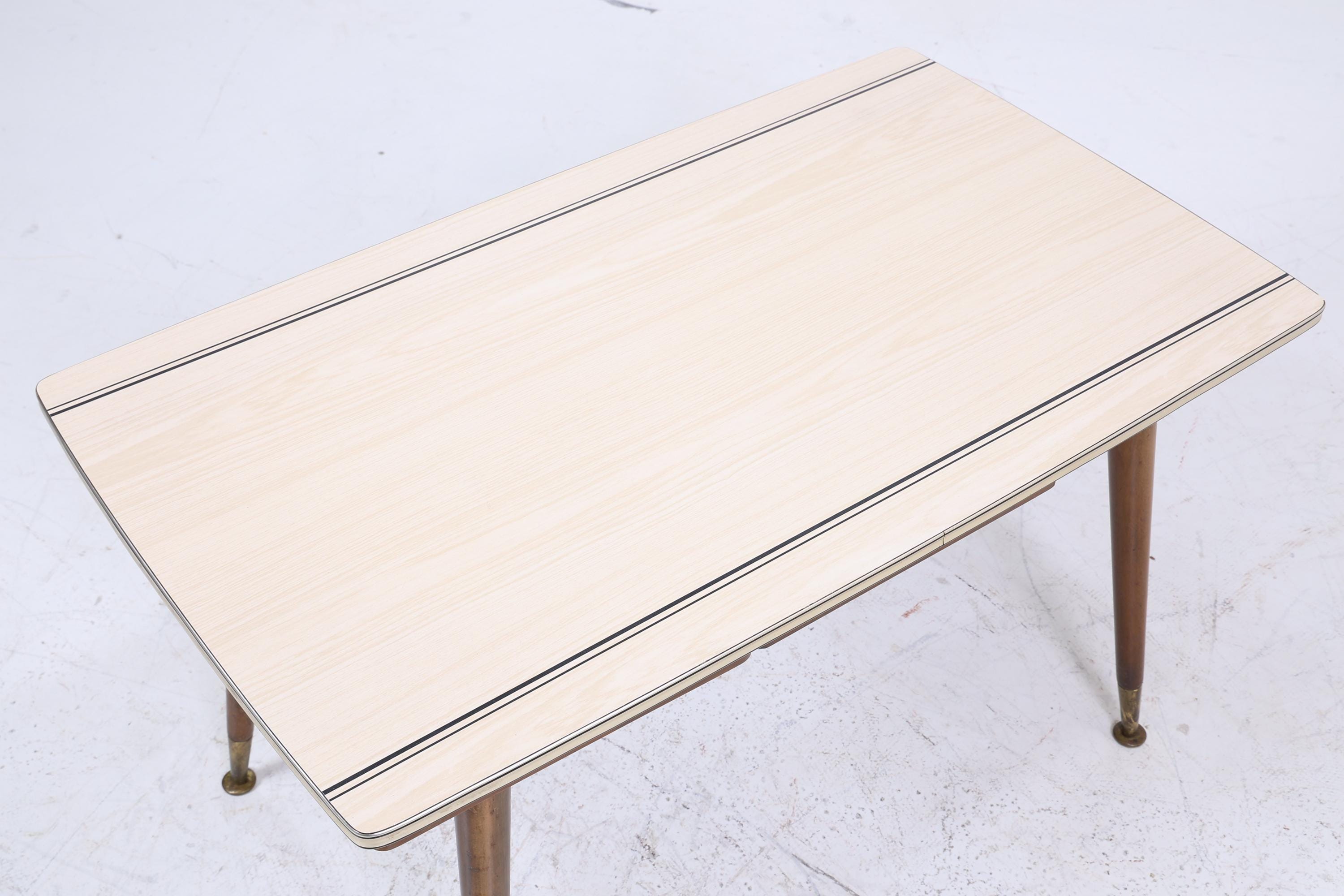 Vintage Kurbeltisch aus den 60ern | Mid Century Küchentisch Esstisch Tisch Retro 70er Holz mit Resopalplatte