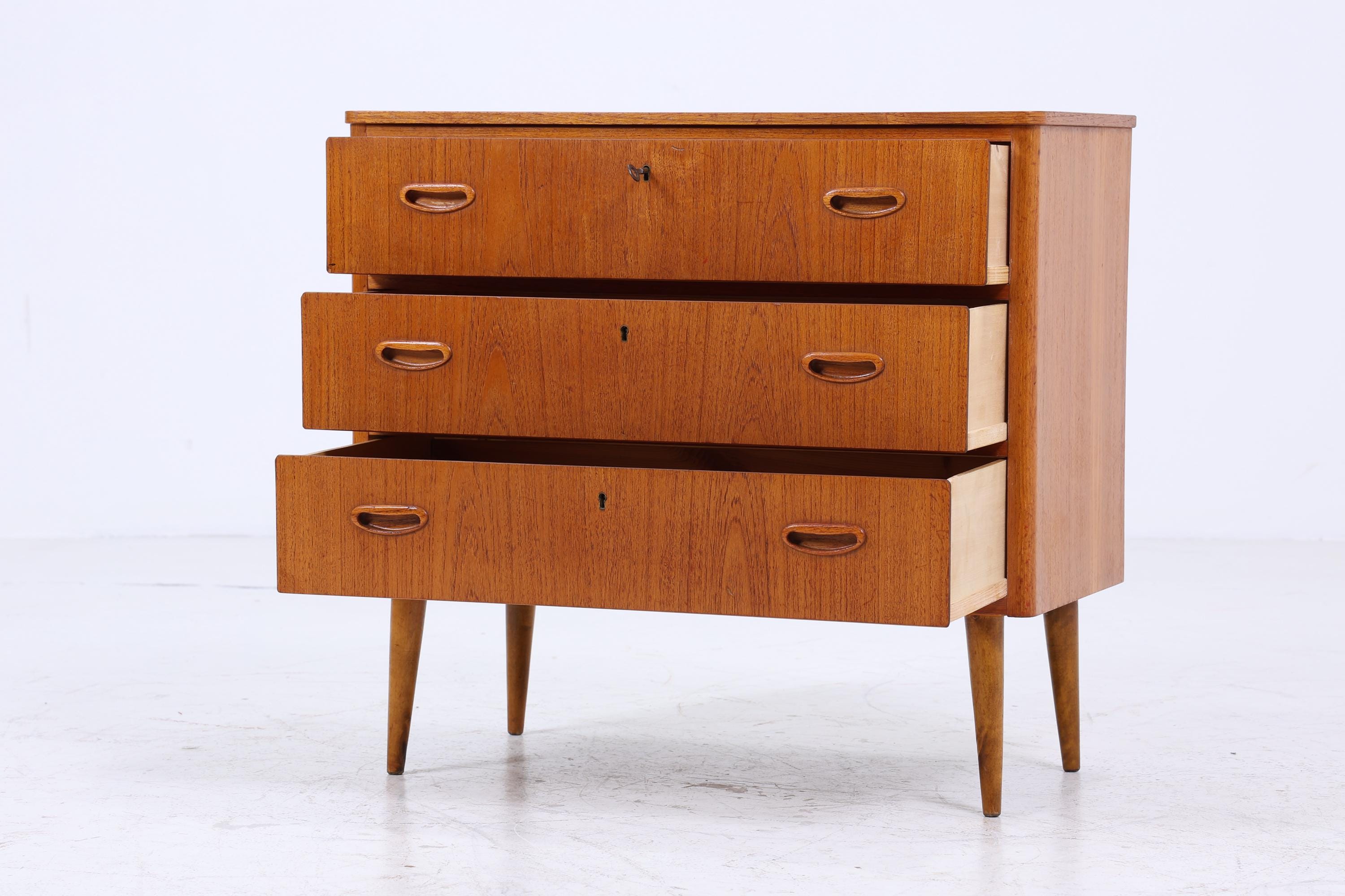 Vintage Teak Schubladen Kommode 60er Jahre | Mid Century Schrank | Retro Holz Aufbewahrung