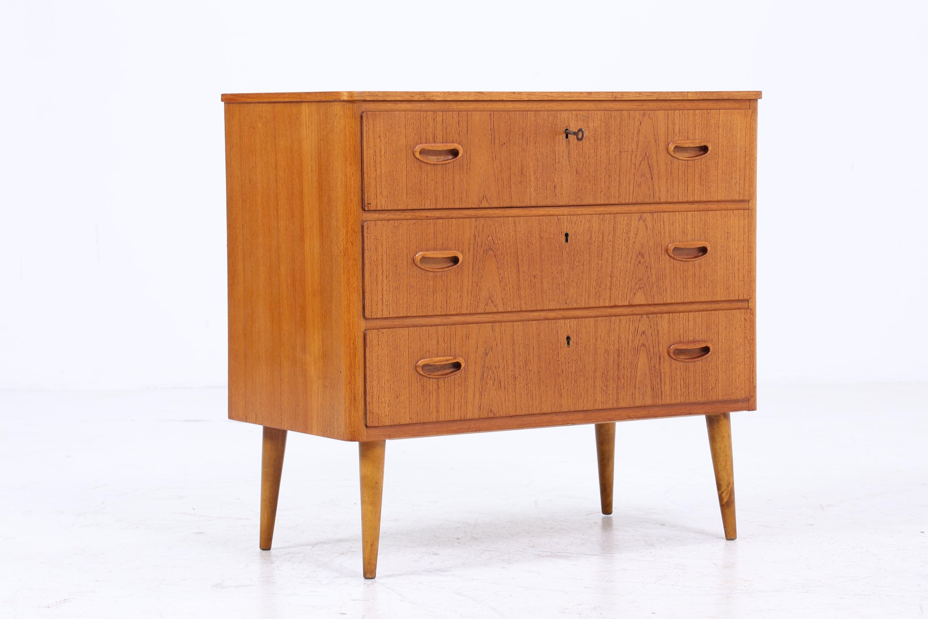 Vintage Teak Schubladen Kommode 60er Jahre | Mid Century Schrank | Retro Holz Aufbewahrung