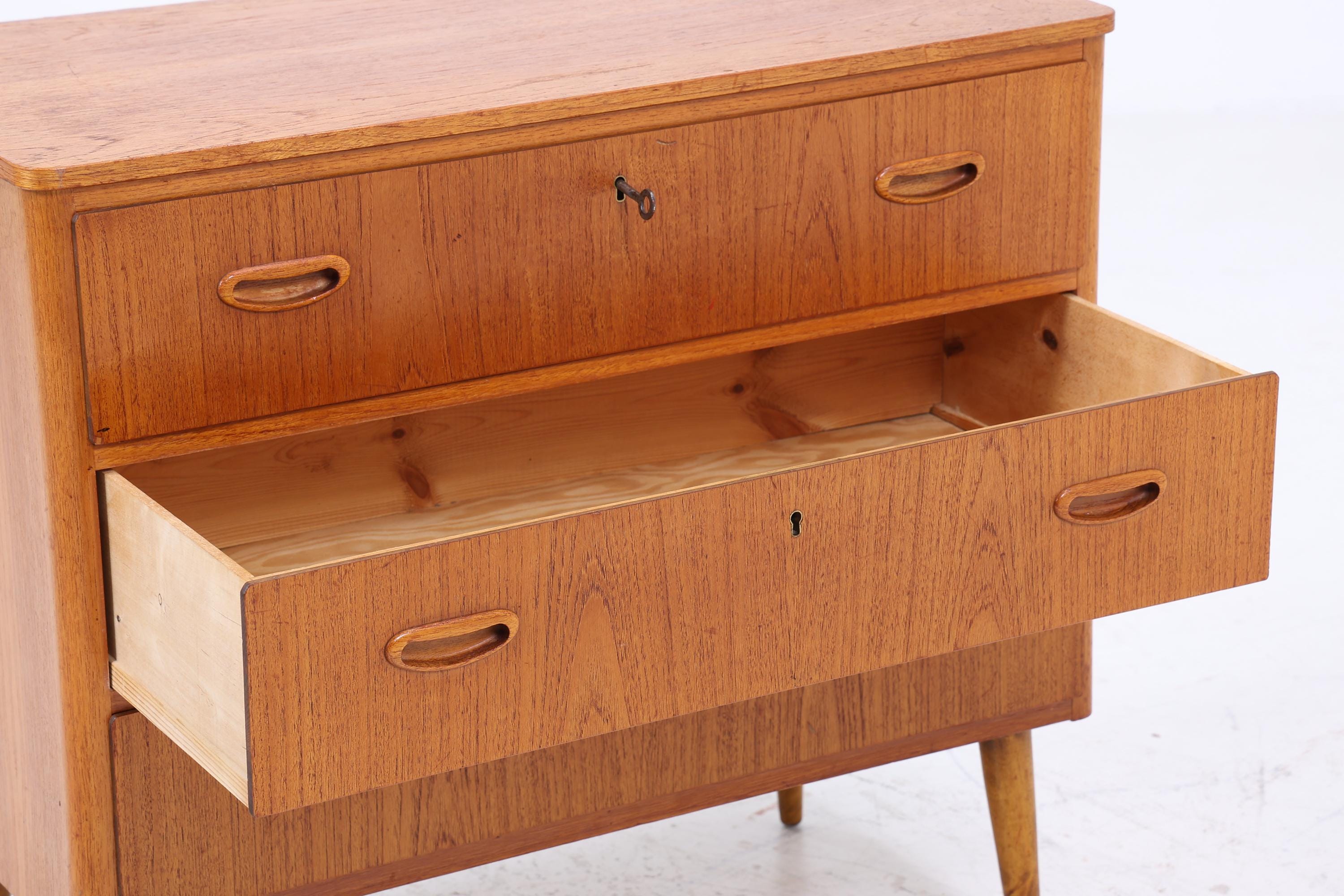 Vintage Teak Schubladen Kommode 60er Jahre | Mid Century Schrank | Retro Holz Aufbewahrung