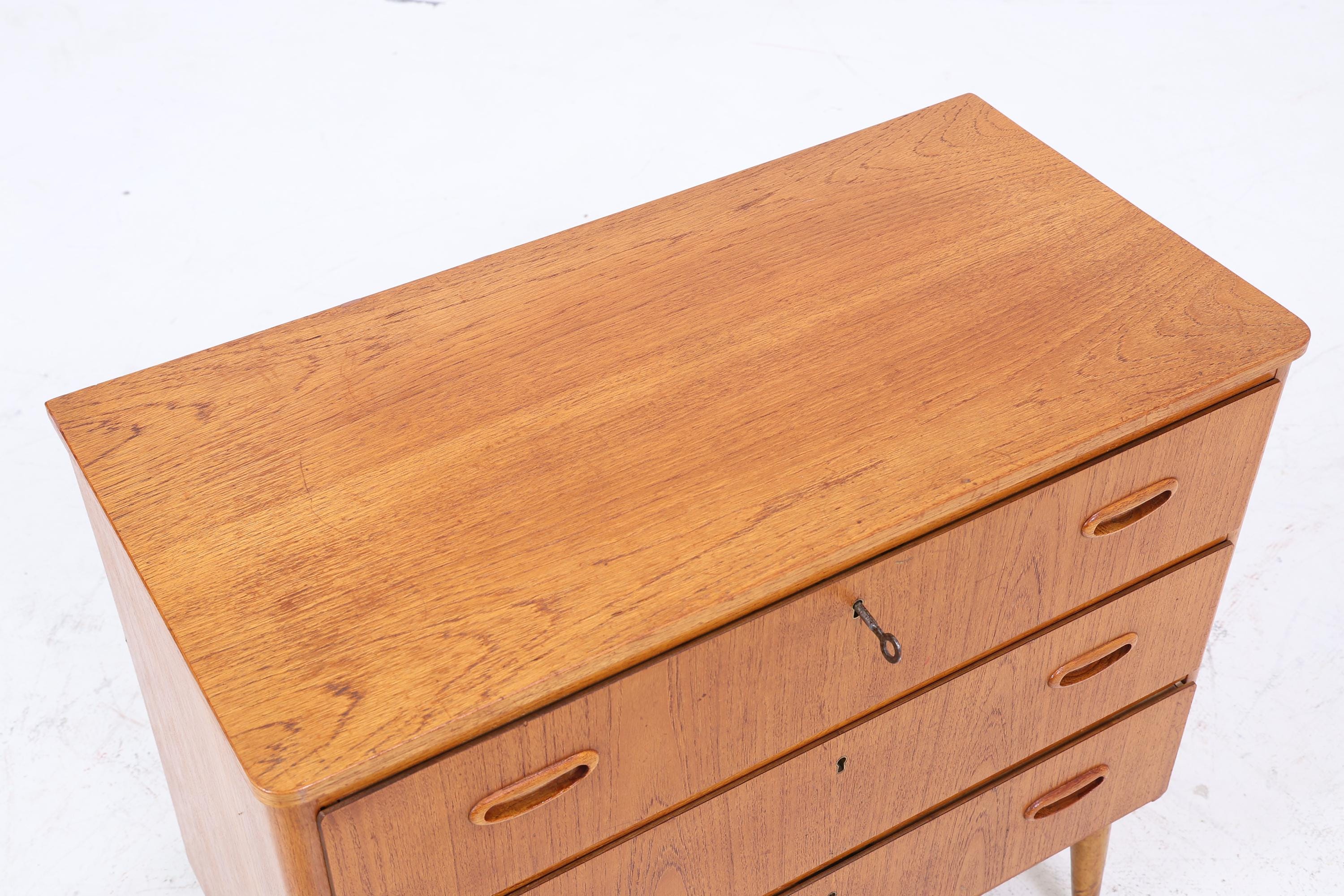 Vintage Teak Schubladen Kommode 60er Jahre | Mid Century Schrank | Retro Holz Aufbewahrung
