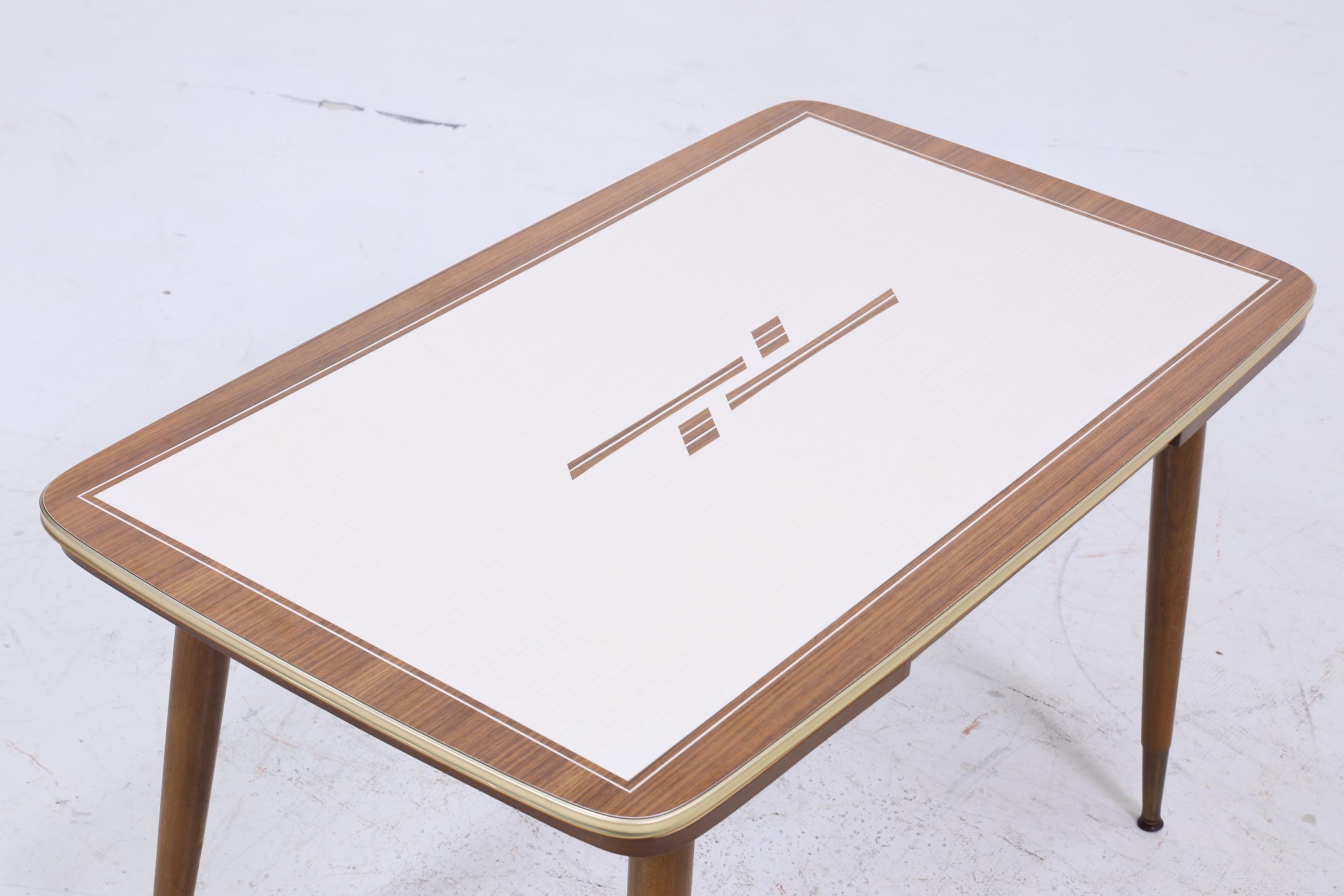 Vintage Kurbeltisch 60er Jahre | Mid Century ausziehbarer Esstisch Couchtisch Tisch Retro 70er Wohnzimmertisch