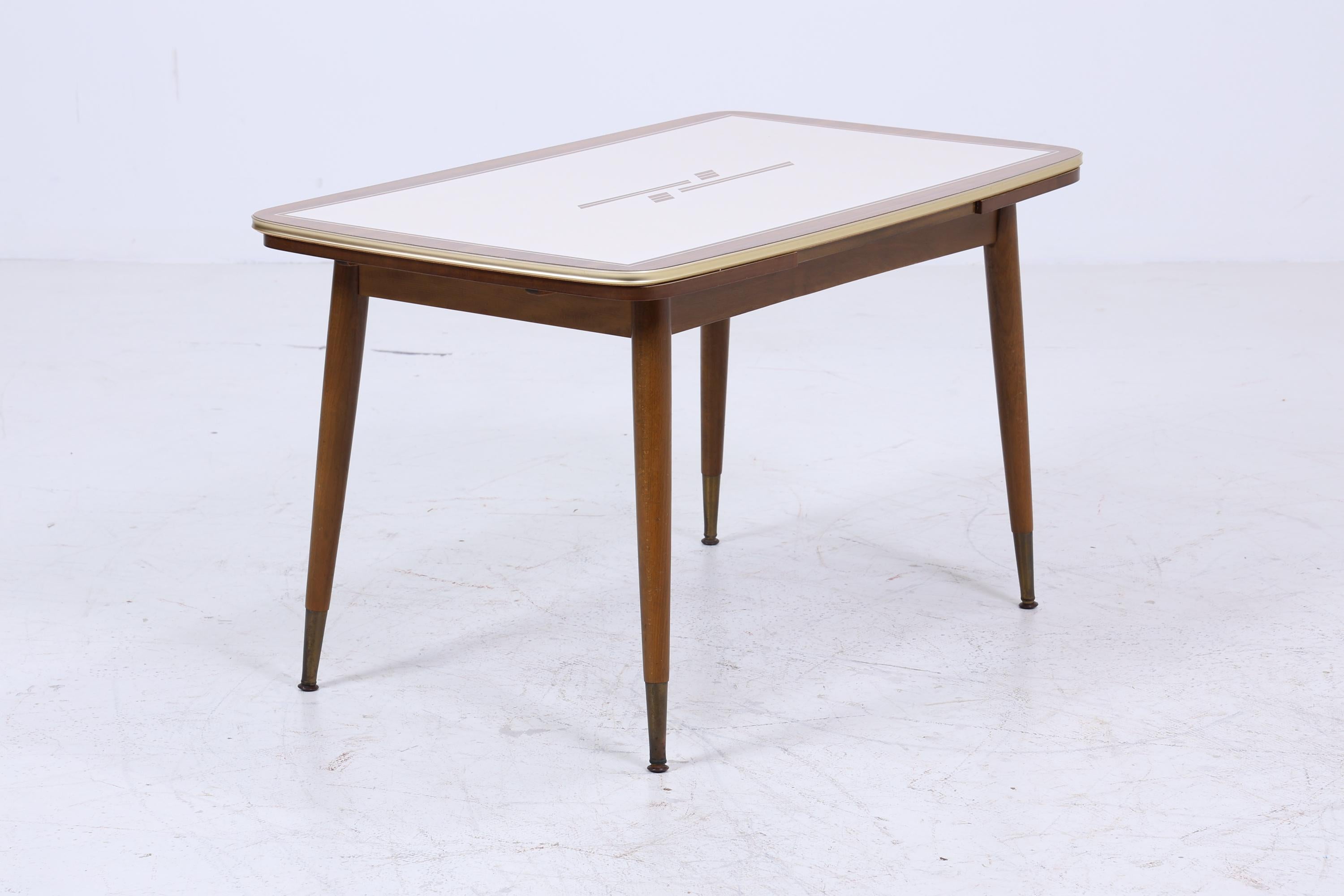 Vintage Kurbeltisch 60er Jahre | Mid Century ausziehbarer Esstisch Couchtisch Tisch Retro 70er Wohnzimmertisch