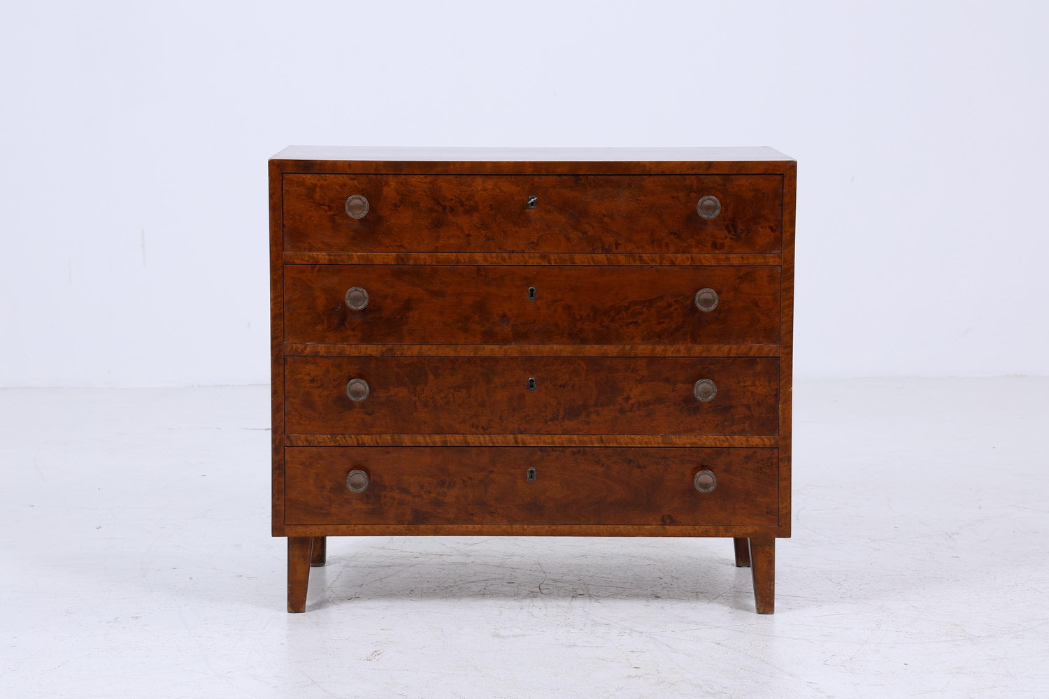 Dunkle Vintage Schubladen Kommode | Mid Century Schubladen Schrank | Retro 60er Jahre Holz Aufbewahrung
