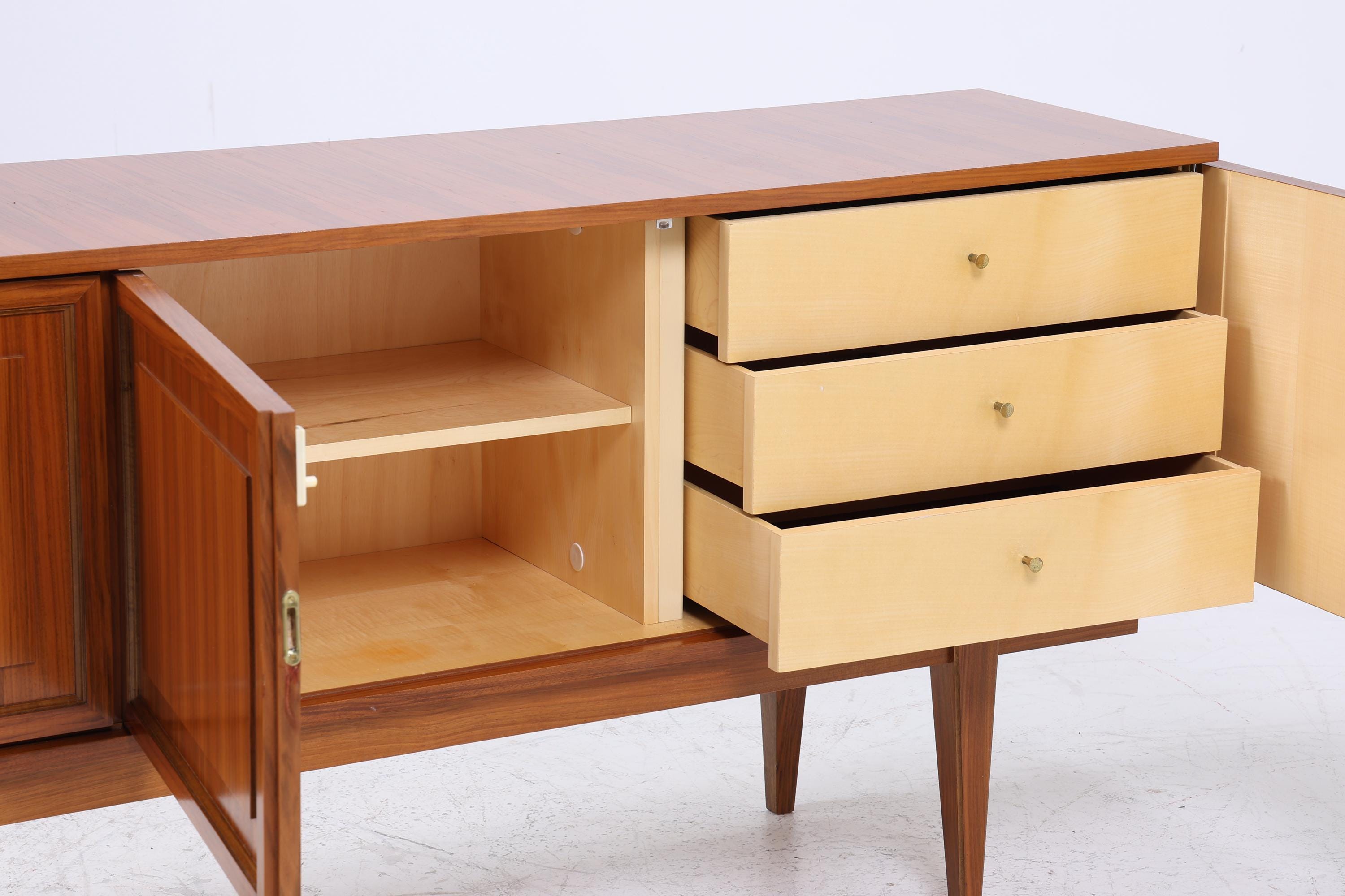 Vintage Sideboard 60er Jahre | Mid Century TV Board mit Schubladen Retro Holz Aufbewahrung