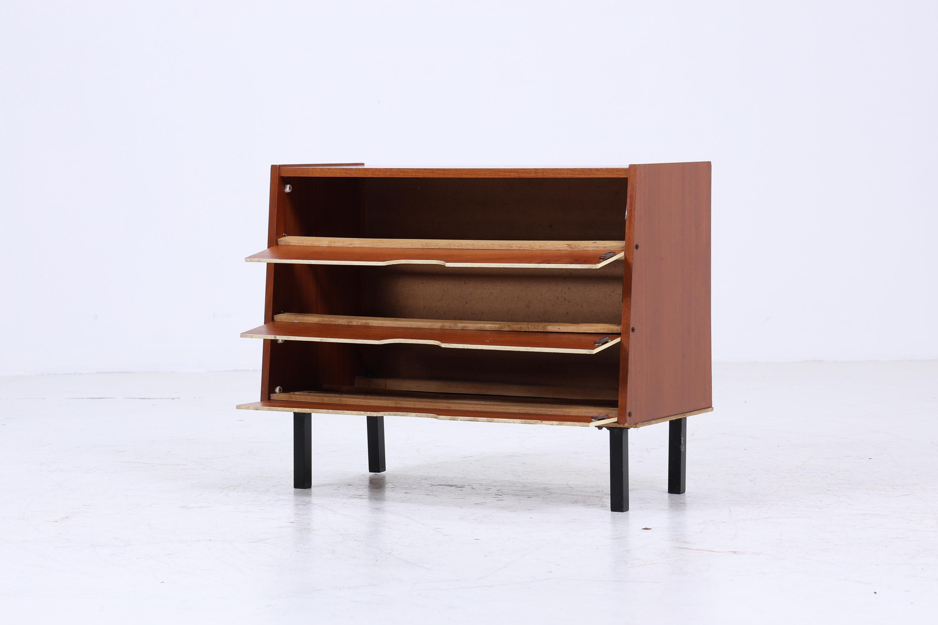 Vintage Schuhkommode aus den 60er Jahren | Mid Century Schrank Kommode Retro Schuhschrank Flur Holz Aufbewahrung