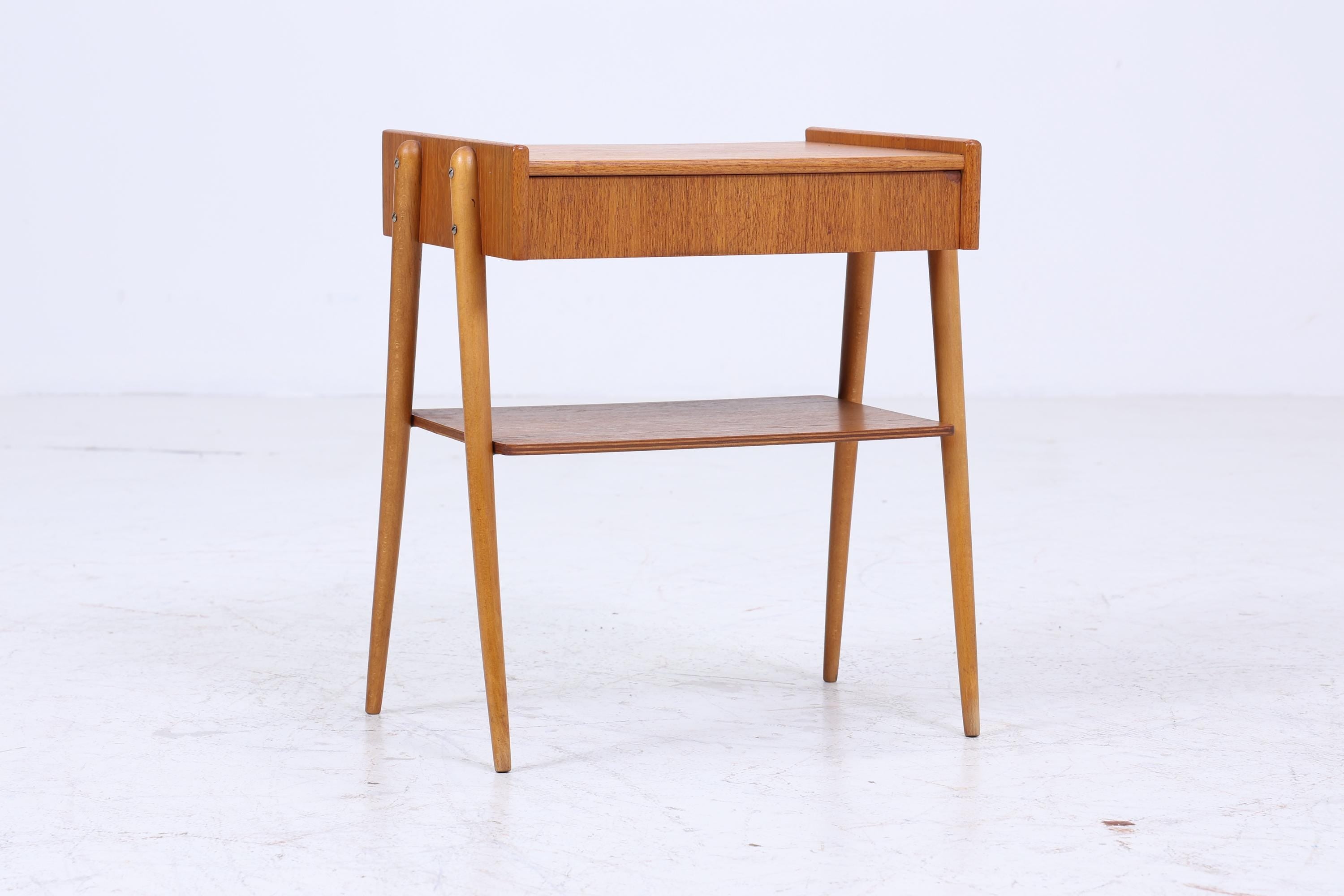 2 Vintage Teak Nachttische AB Carlström | Mid Century Nachttisch 60er Jahre | Designer Beistelltische aus Echtholz