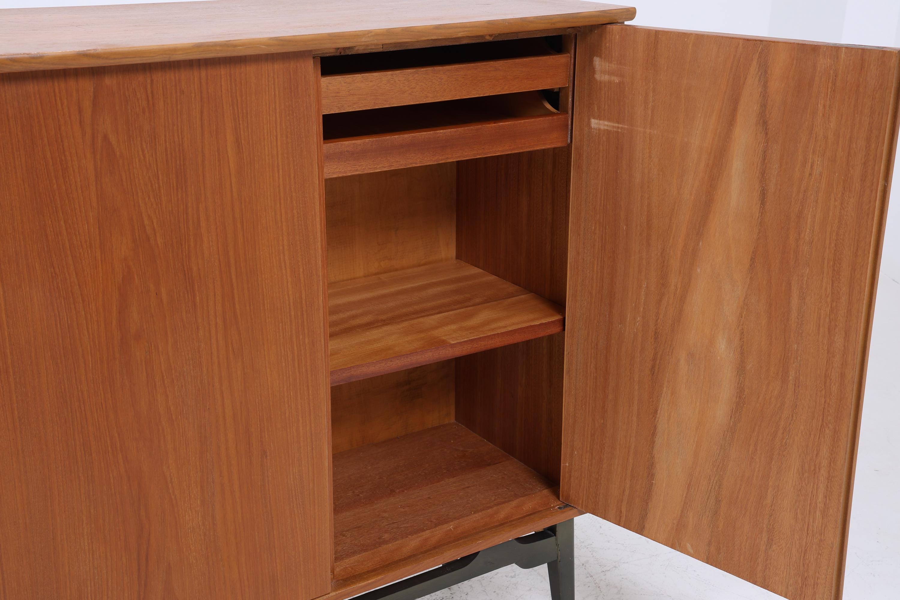 Vintage Highboard 60er Jahre | Mid Century Sideboard Schubladen Schrank Holz Aufbewahrung