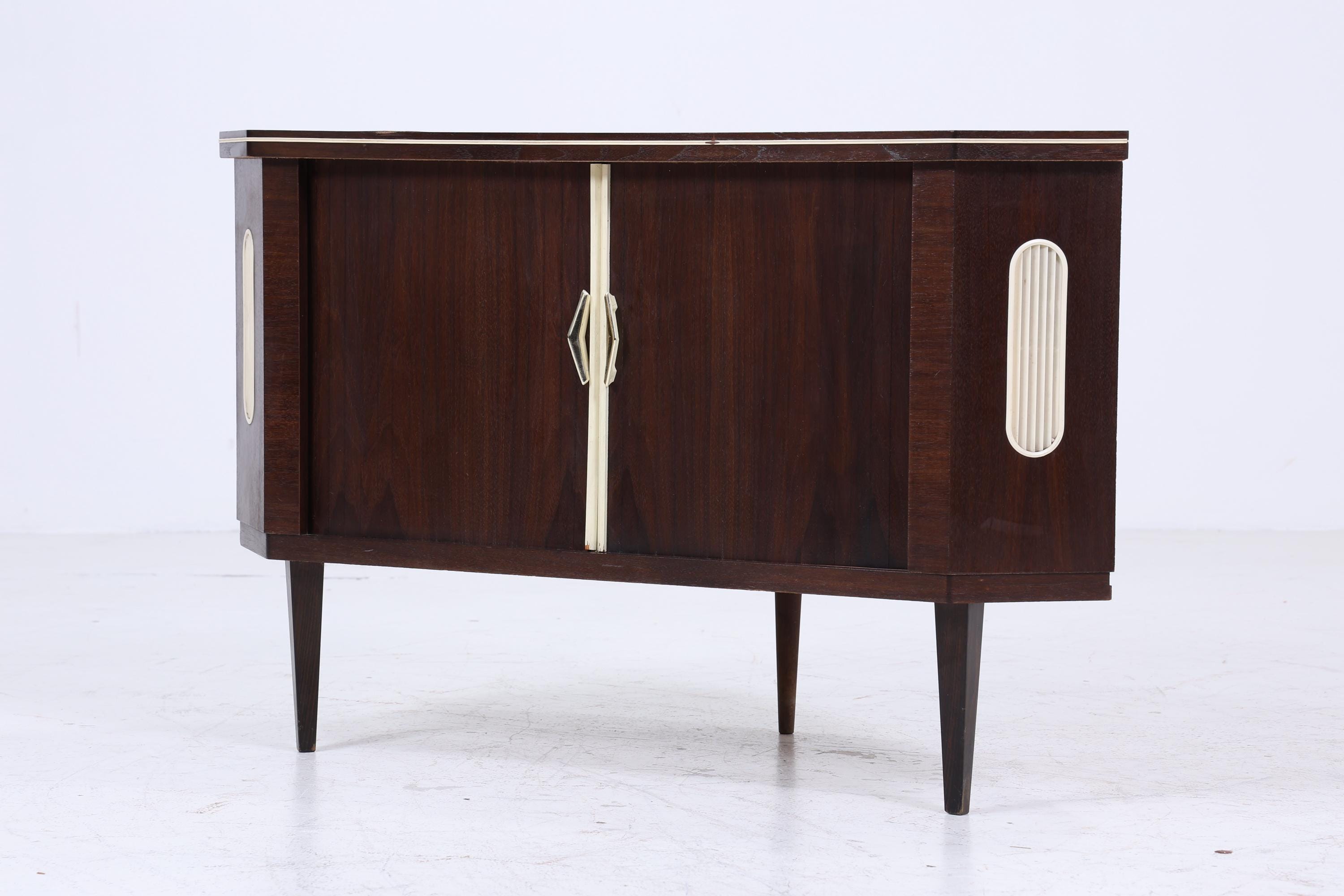 Vintage Barschrank 60er Jahre | Mid Century Eckkommode Retro Schrank 70er Holz Aufbewahrung