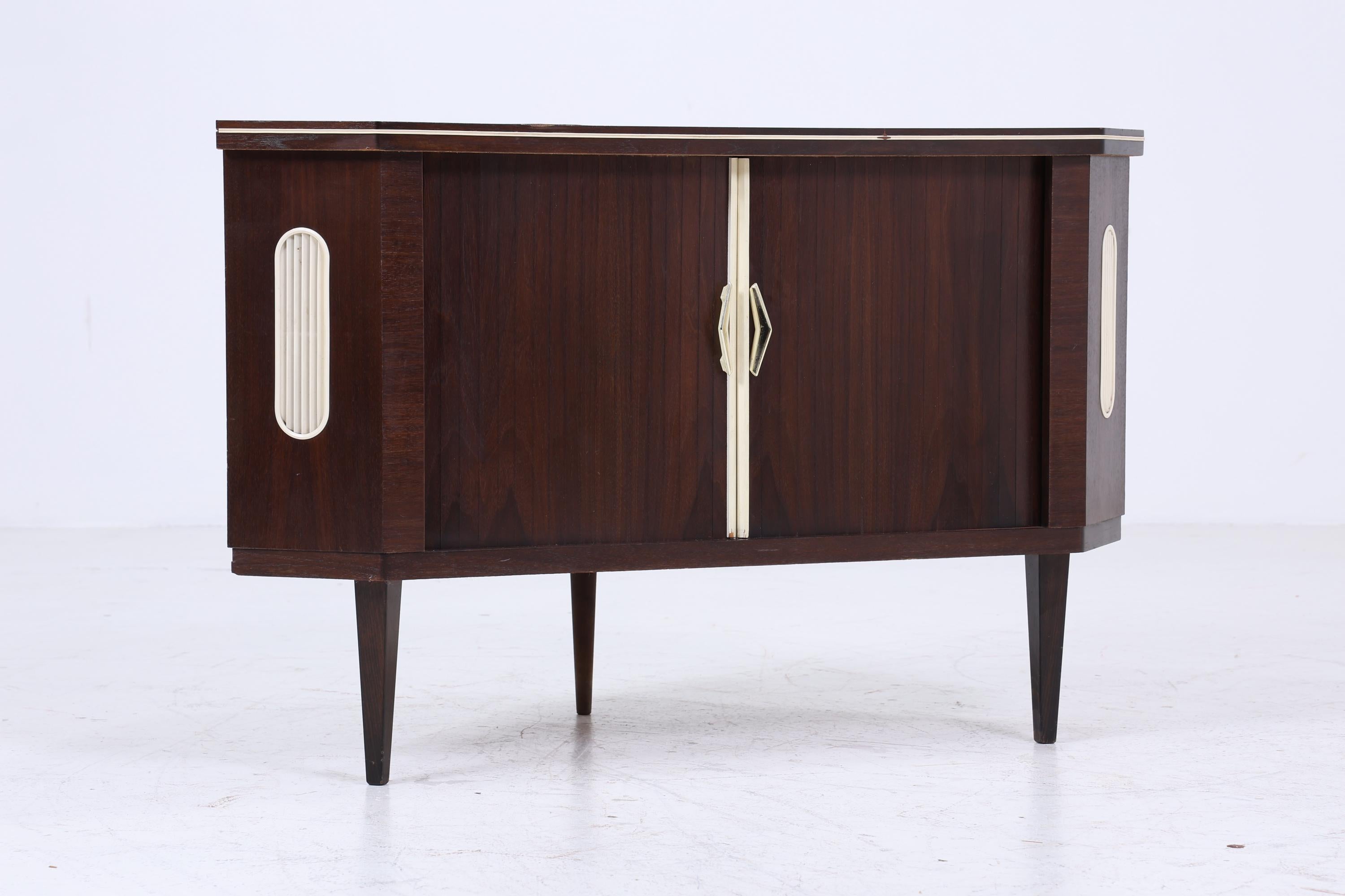 Vintage Barschrank 60er Jahre | Mid Century Eckkommode Retro Schrank 70er Holz Aufbewahrung