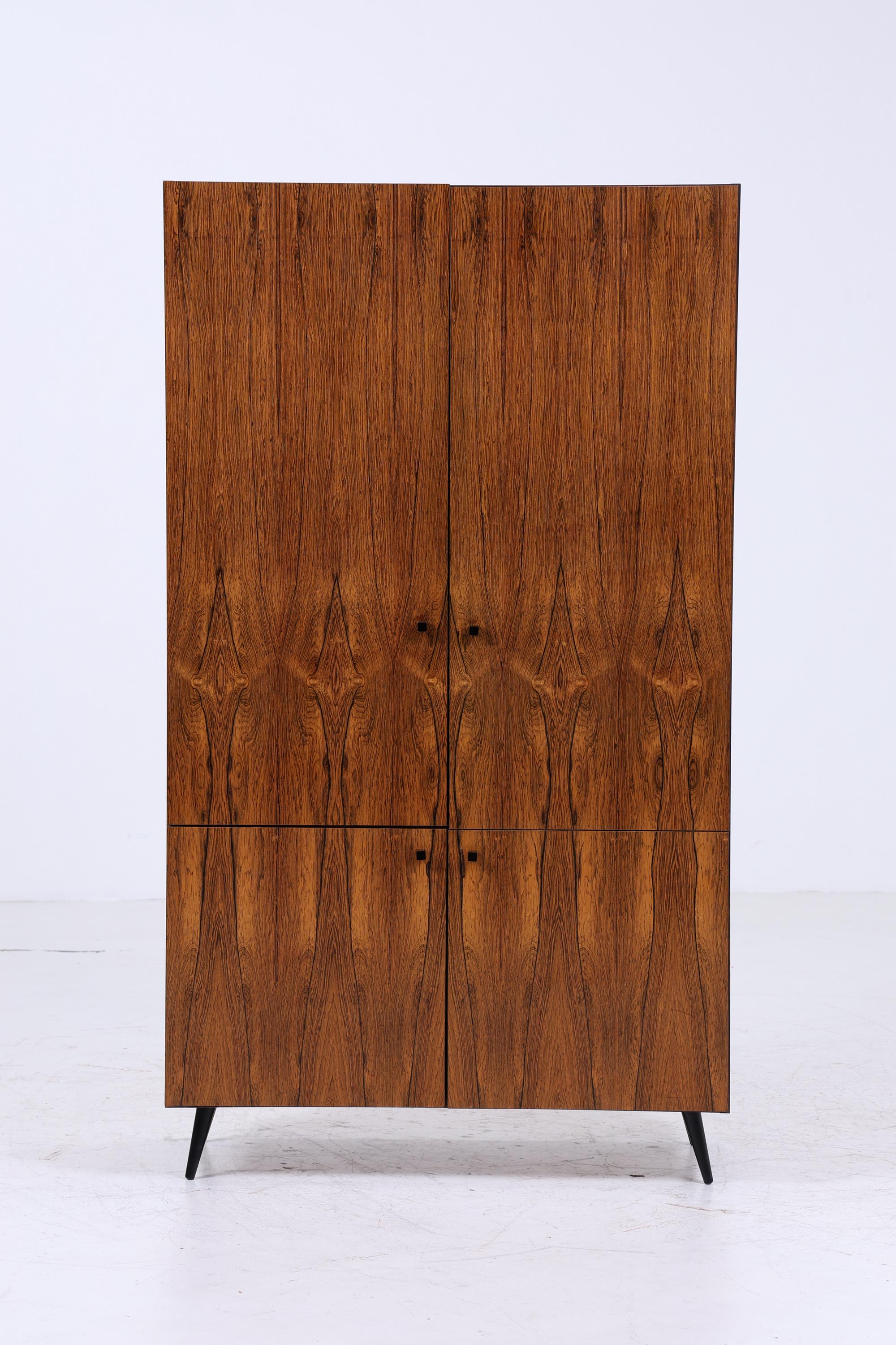 Vintage Wäscheschrank 60er Jahre | Mid Century Kleiderschrank Fächerschrank Retro Holz Schubladen Aufbewahrung