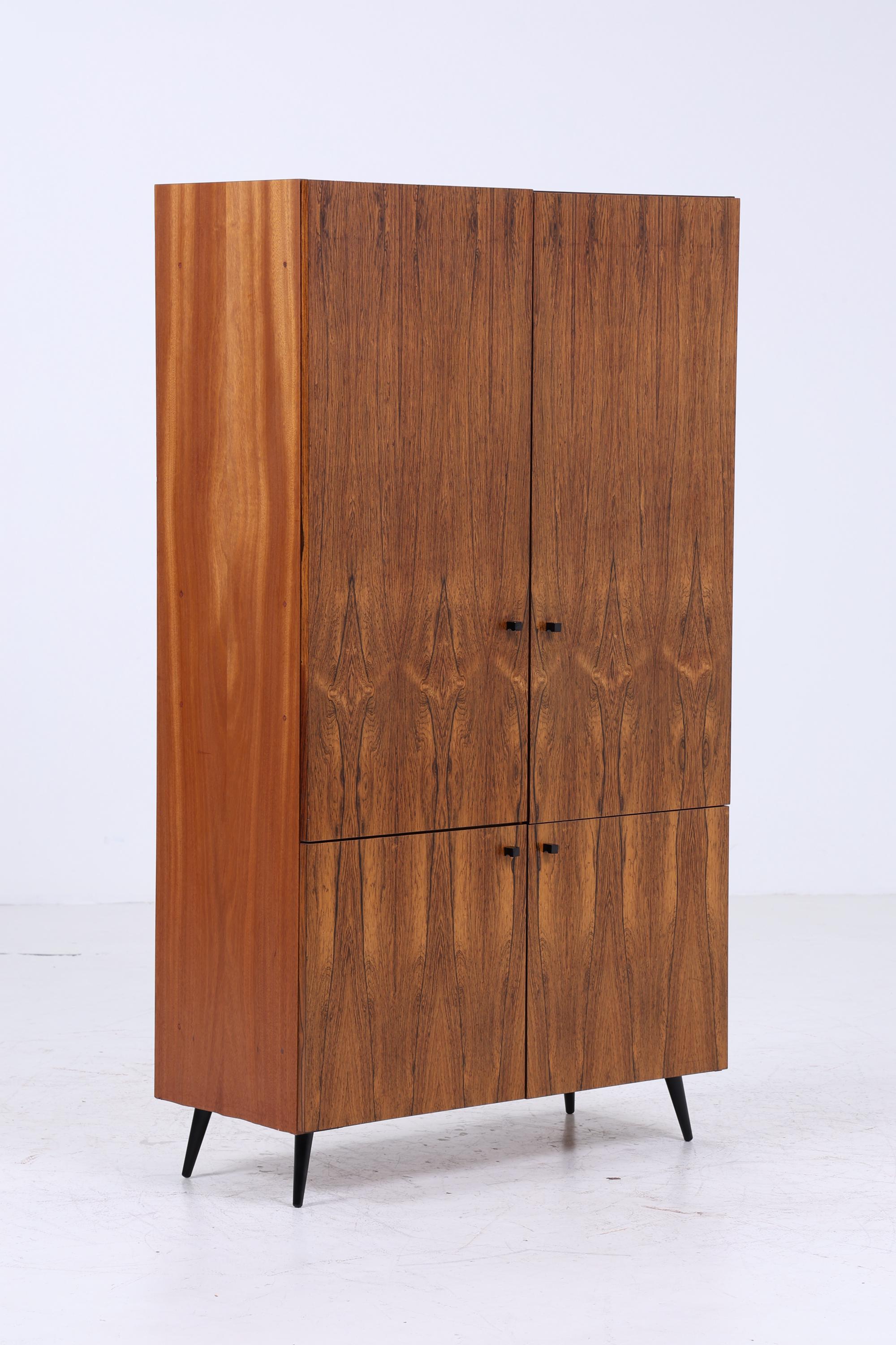 Vintage Wäscheschrank 60er Jahre | Mid Century Kleiderschrank Fächerschrank Retro Holz Schubladen Aufbewahrung