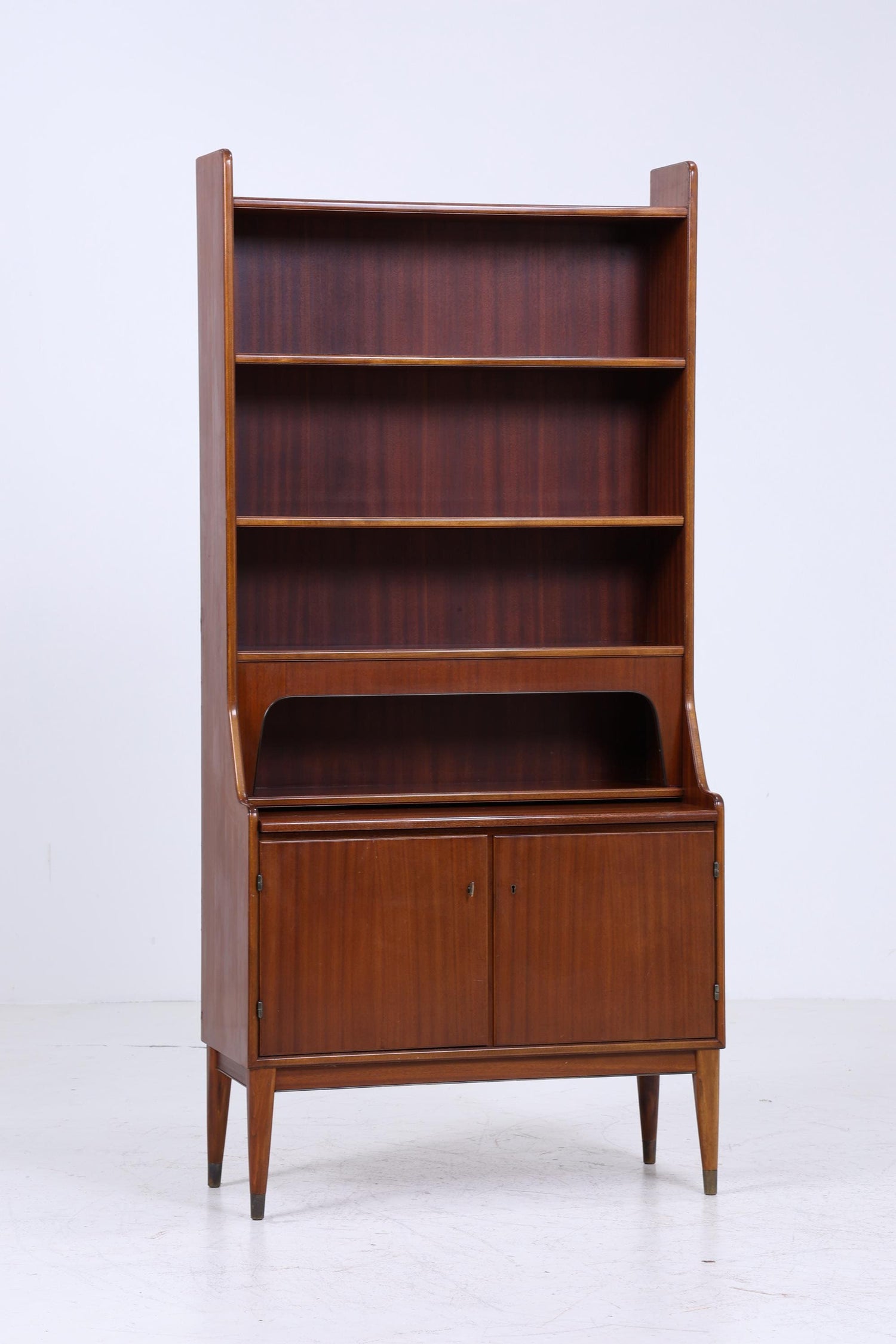 Vintage Mahagoni Regal 60er Jahre | Mid Century Bücherregal Schreibtisch Sekretär Retro Holz Aufbewahrung 70er