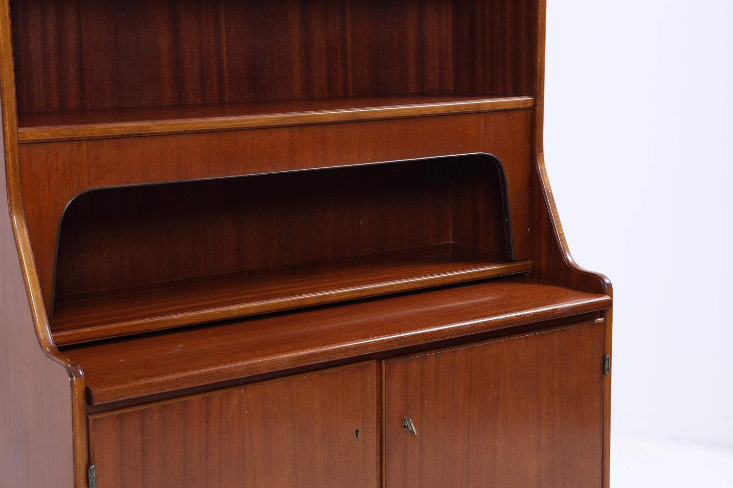 Vintage Mahagoni Regal 60er Jahre | Mid Century Bücherregal Schreibtisch Sekretär Retro Holz Aufbewahrung 70er