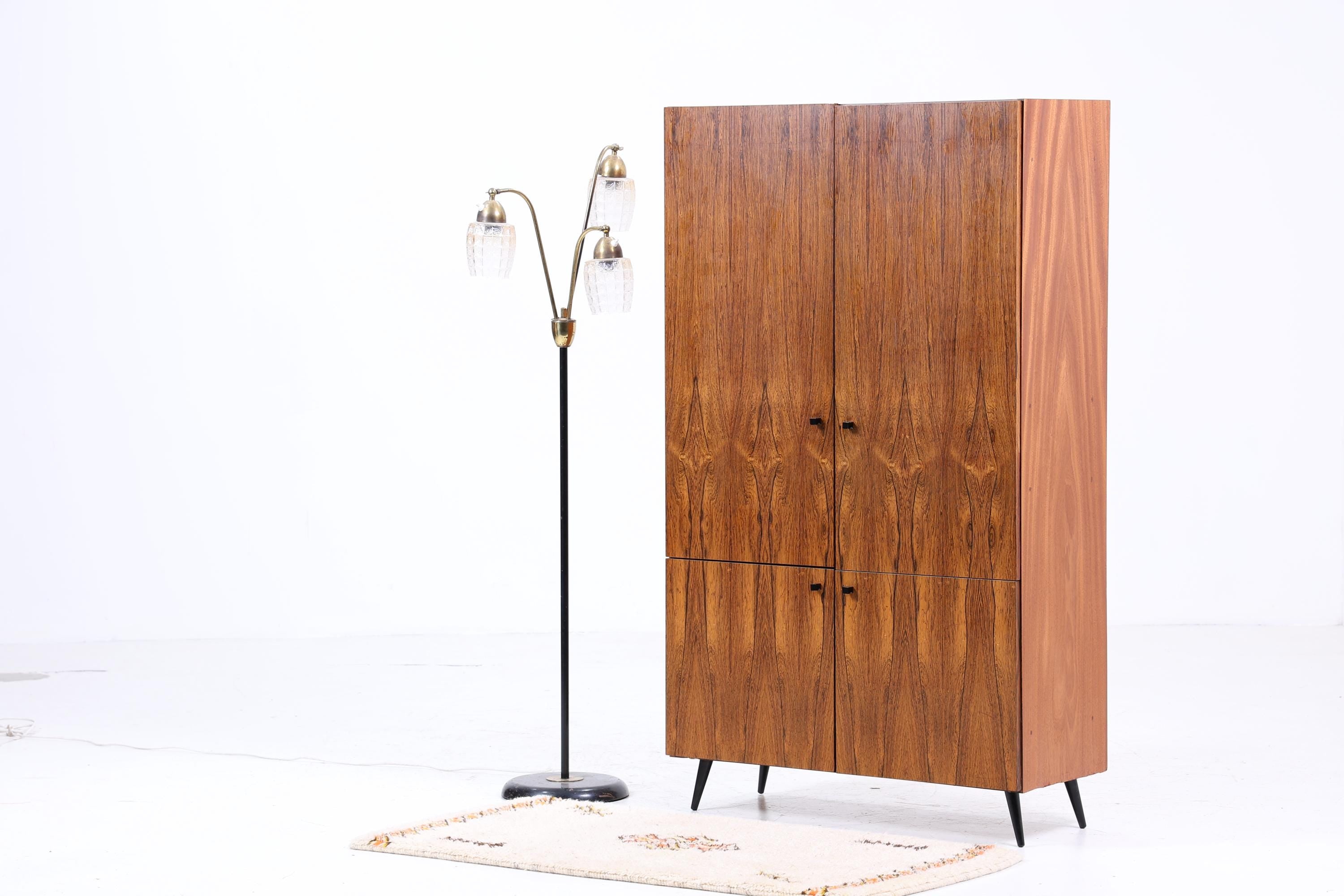 Vintage Wäscheschrank 60er Jahre | Mid Century Kleiderschrank Fächerschrank Retro Holz Schubladen Aufbewahrung