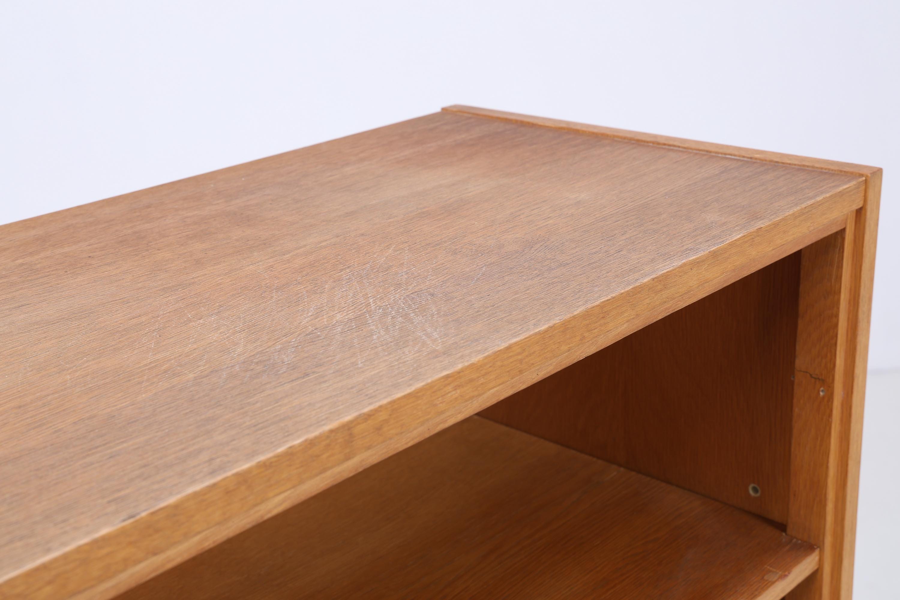 Vintage Hellerau Bücherregal 414/K | Mid Century Schrank aus Eiche | Retro Regal Holz Aufbewahrung