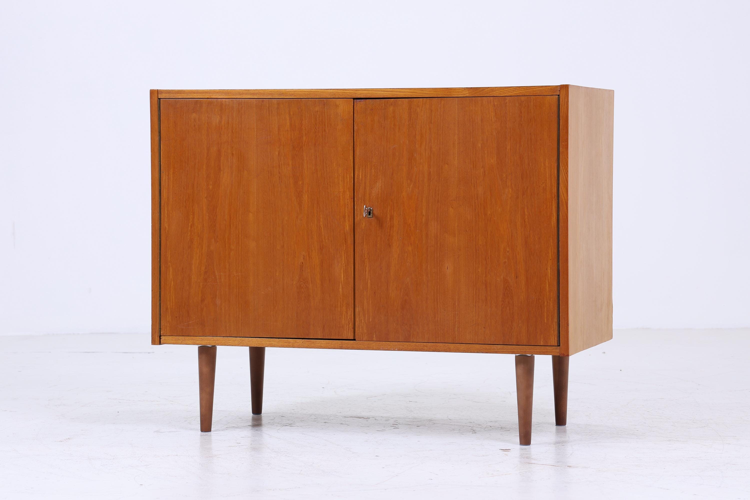 Vintage Kommode 60er Jahre | Mid Century Schrank aus Esche | Retro Holz Aufbewahrung