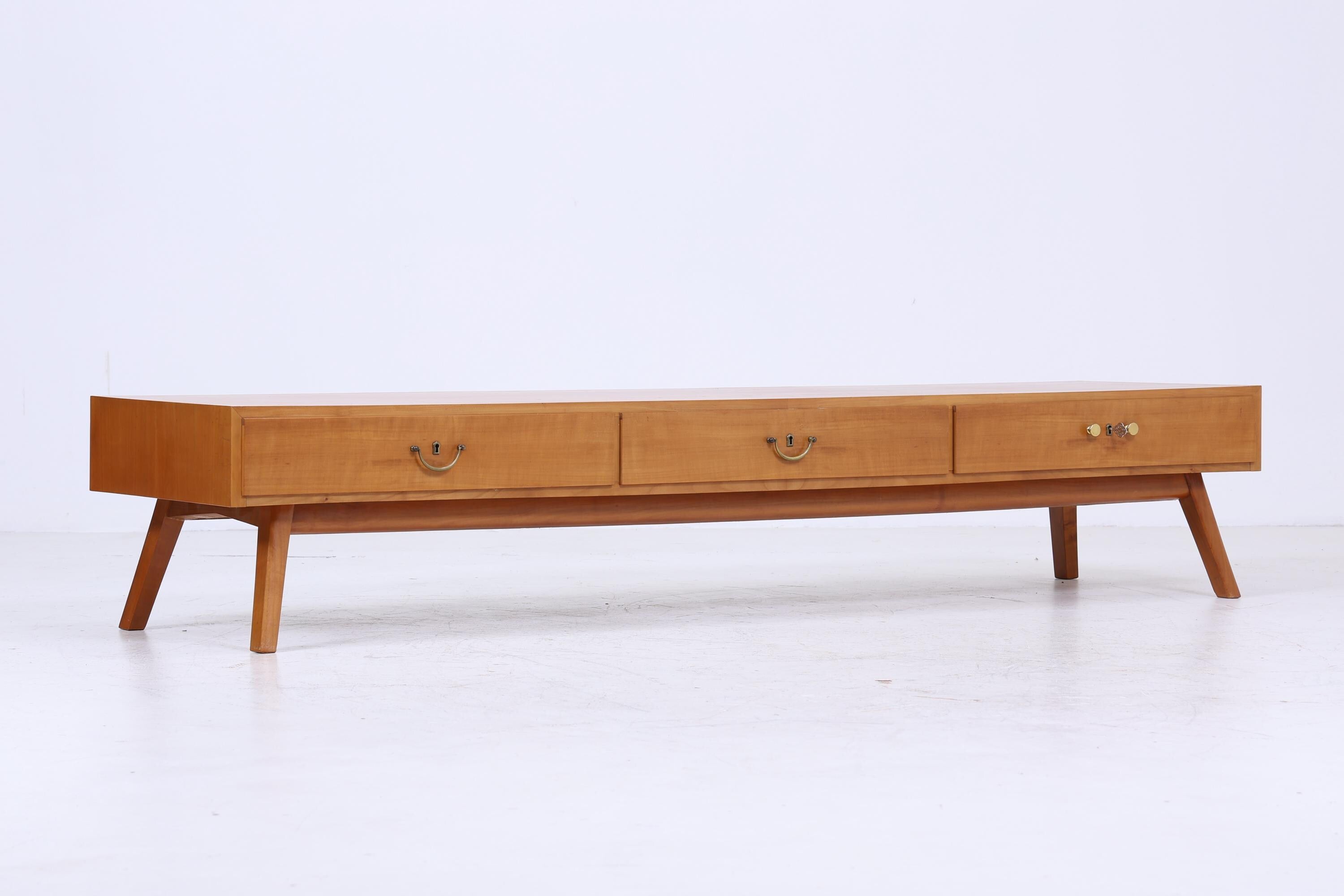 Vintage Lowboard 60er Jahre | Mid Century Sideboard mit Schubladen Retro Holz Aufbewahrung