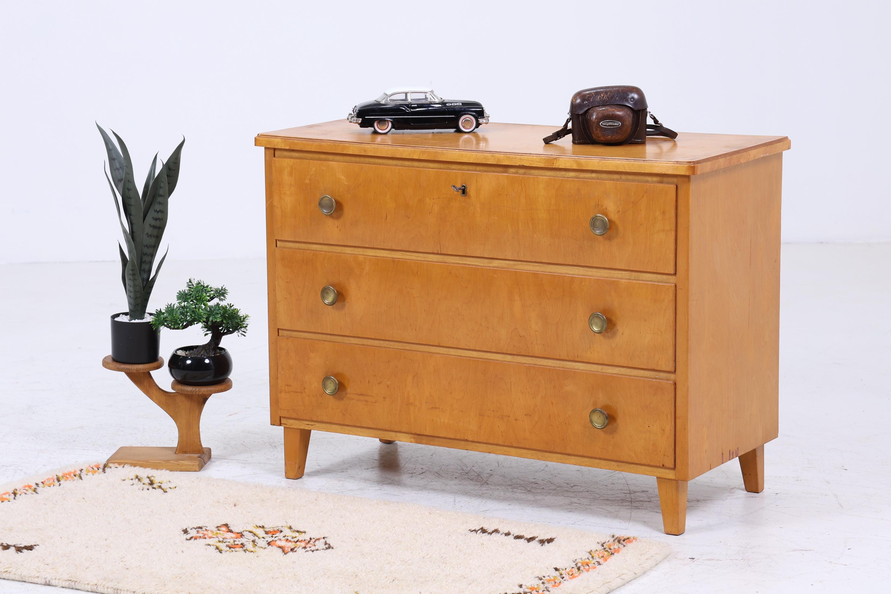 Vintage Schubladen Kommode | Mid Century Schubladen Schrank | Holz Aufbewahrung 60er 70er Jahre
